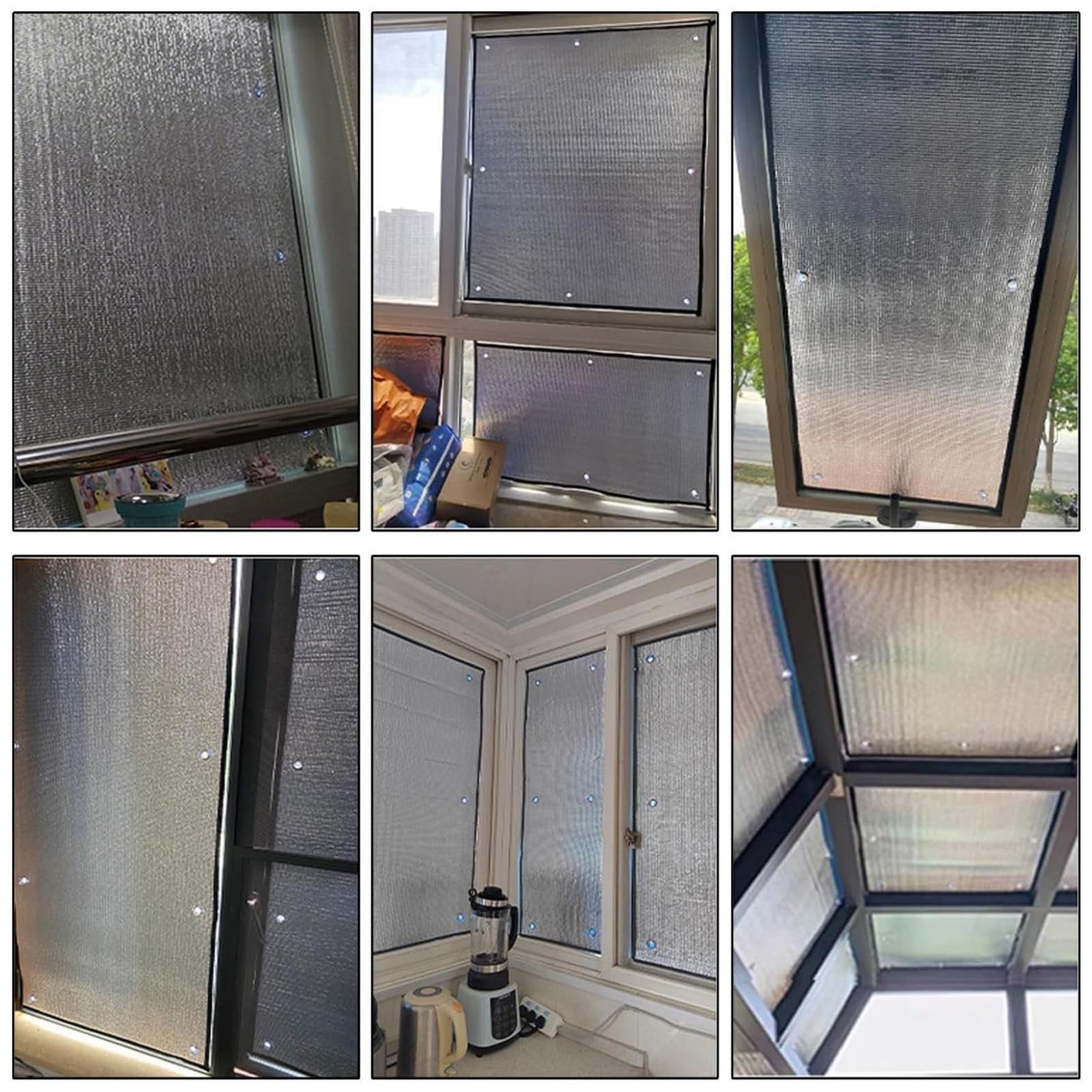 Folia przeciwsłoneczna Heat Control Shield z przyssawkami, folia okienna zaciemniająca i zapewniająca prywatność, aluminiowana folia izolacyjna, do sypialni i salonów)