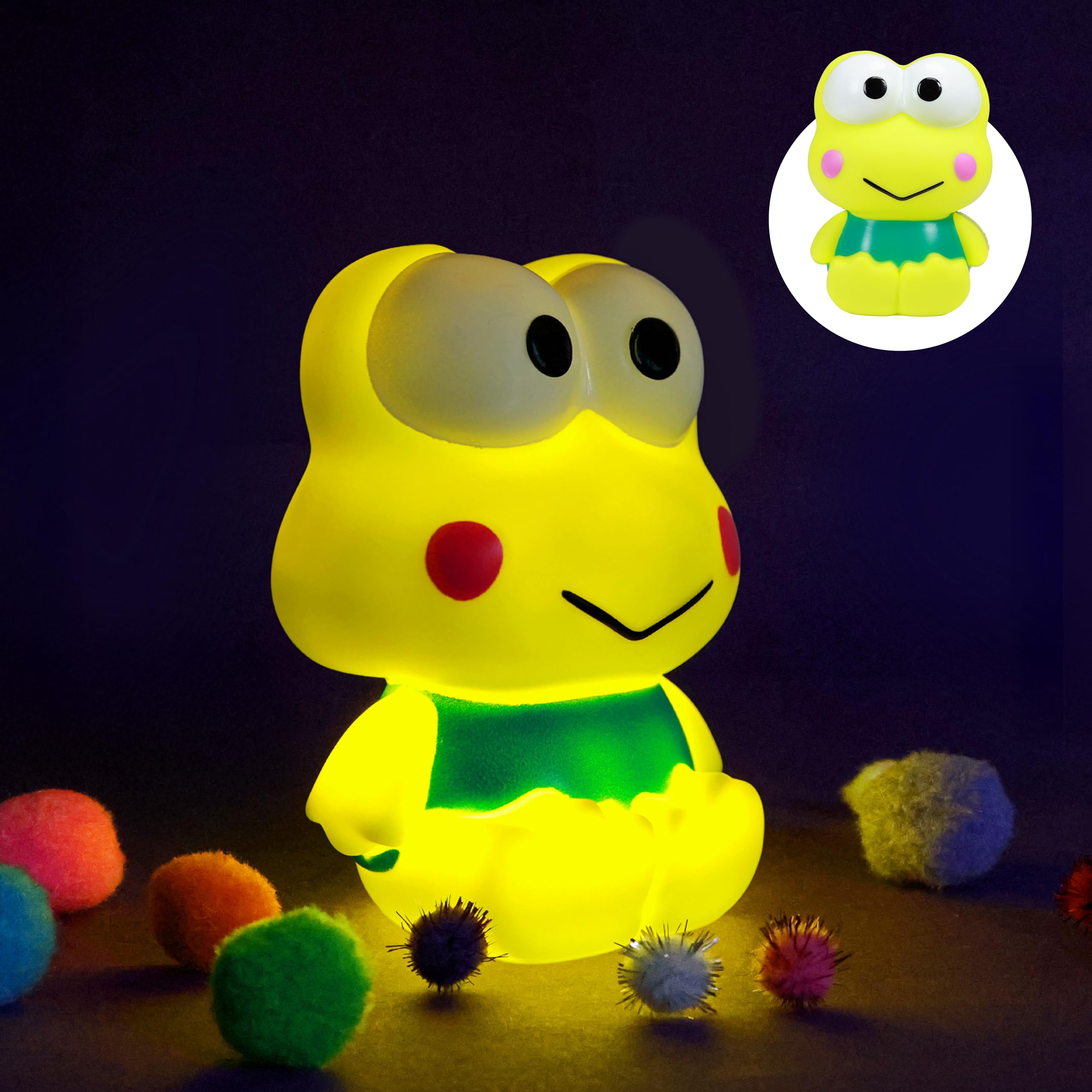 Blue Sky Studios Keroppi Night Light - Touch‑Controlled Mood Lamp, Cute Kawaii Desk Decor, Collectible Merch Gift With Fast Charging