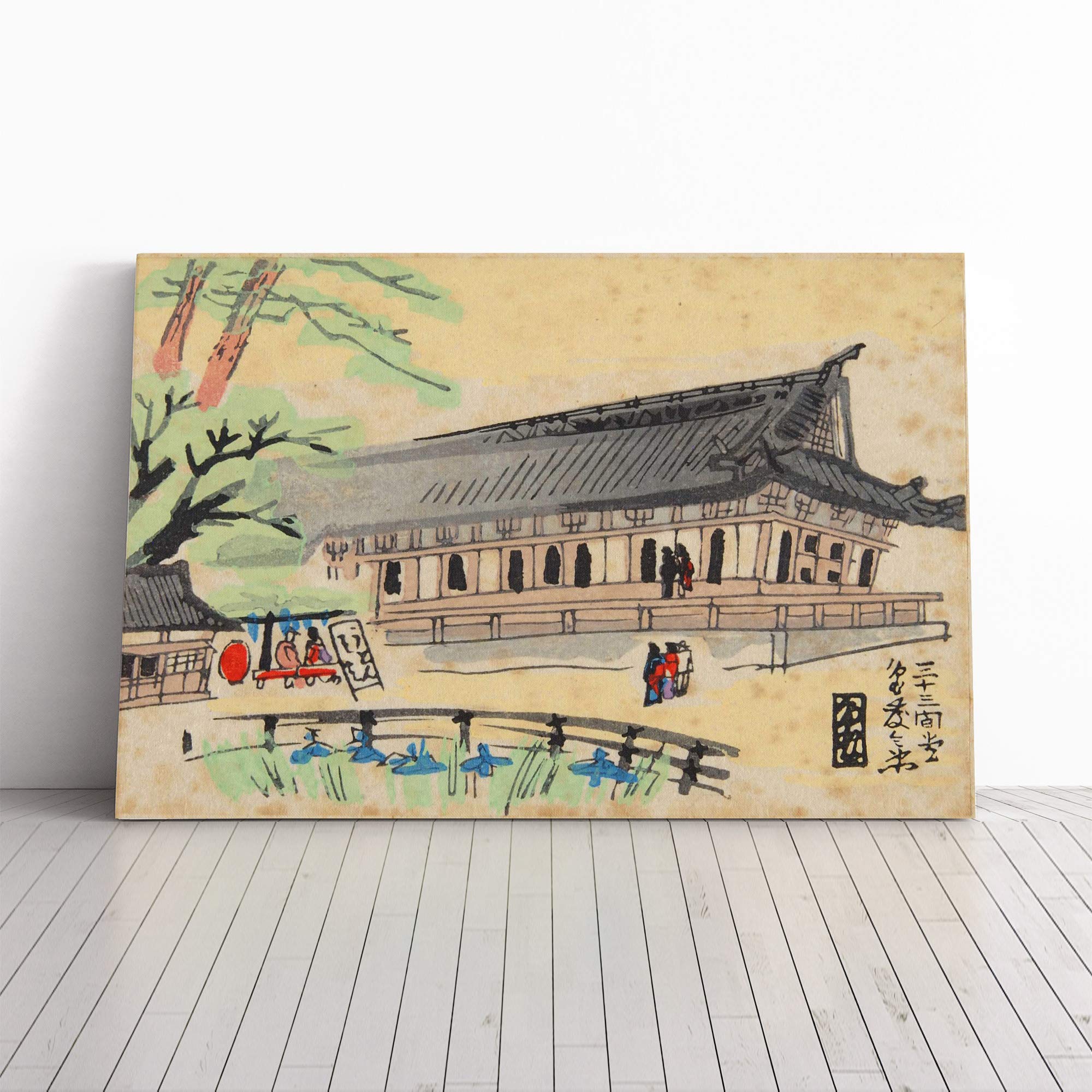 Wall Yoshida Hanbei Oriental Art Vol.1 Canvas Print | Gallery Wrapped 30mm Frame Wall Art | 30x20 inches | Ready to Hang | Contemporary Picture | Living Room Bedroom Lounge Office