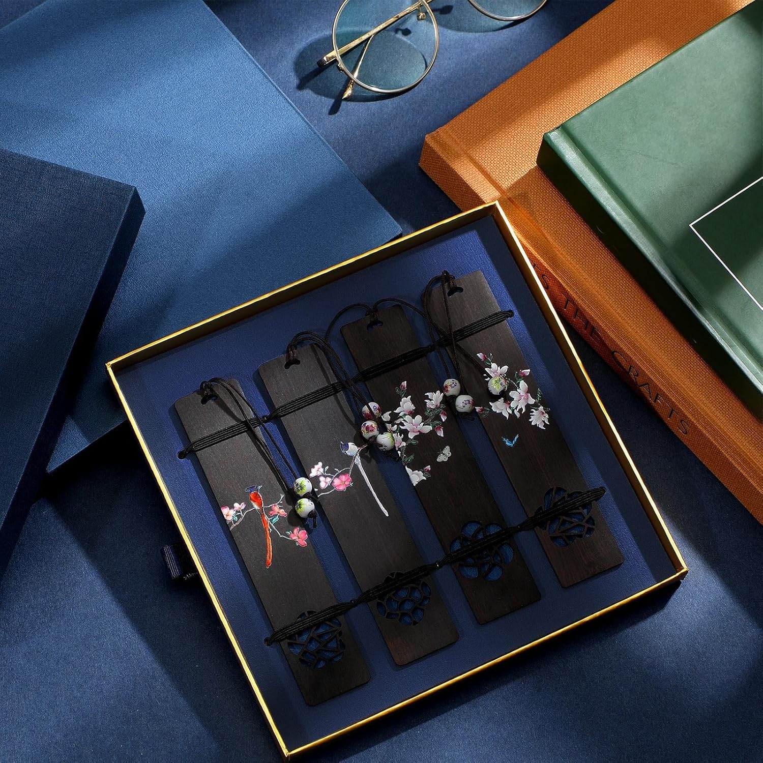 Outus 4 Pieces Wooden Bookmarks for Men Women Employee Appreciation Gifts Valentine's Day Gifts for Men Vintage Handmade Bookmarks Natural Wood Carving for Book Lovers Birthday(Vivid Style) - Image 6