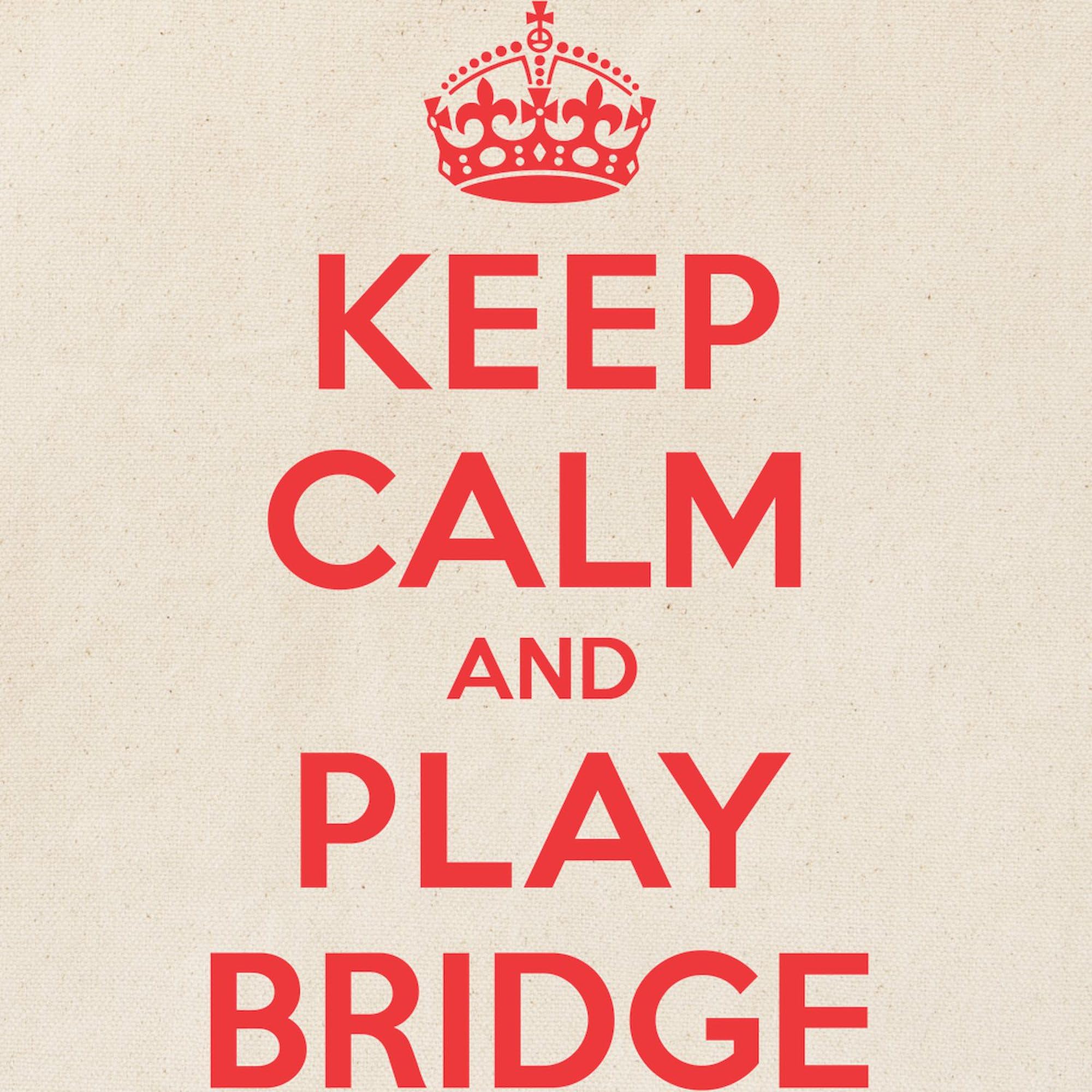 CafePress 'Keep Calm Play Bridge' Canvas Tote Bag - Reusable Natural Canvas Shopping Bag