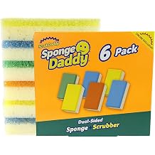 Scrub Daddy Sponge Daddy Dual-Sided Dish Sponge - Scratch-Free Scrub Pads for Cookware, Appliances & Countertops - FlexTexture Odor-Resistant Kitchen Cleaning Pad 6 Count