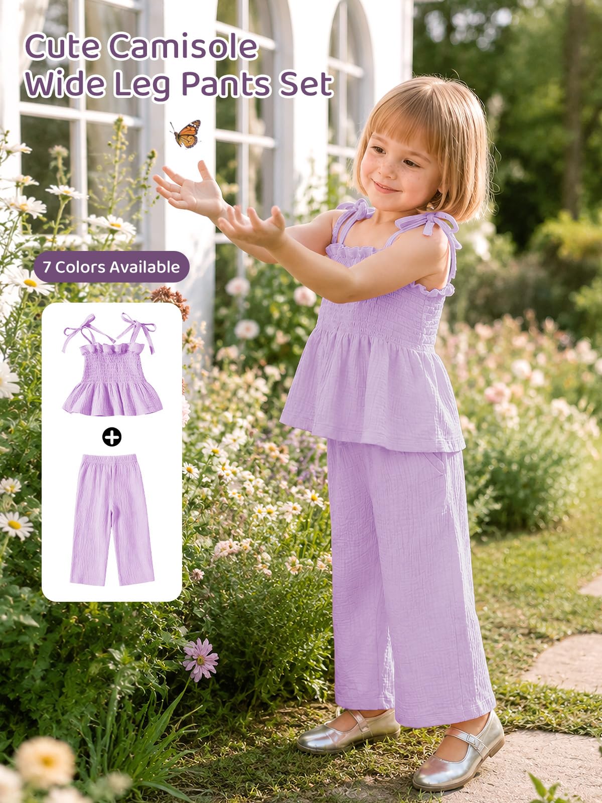 Miipat Vestiti per Bambina Estate Abbigliamento Set Maglietta a Sospensori e Pantaloni 2 Pezzi Set Vestiti per Bambina 6 Mesi-3 Anni