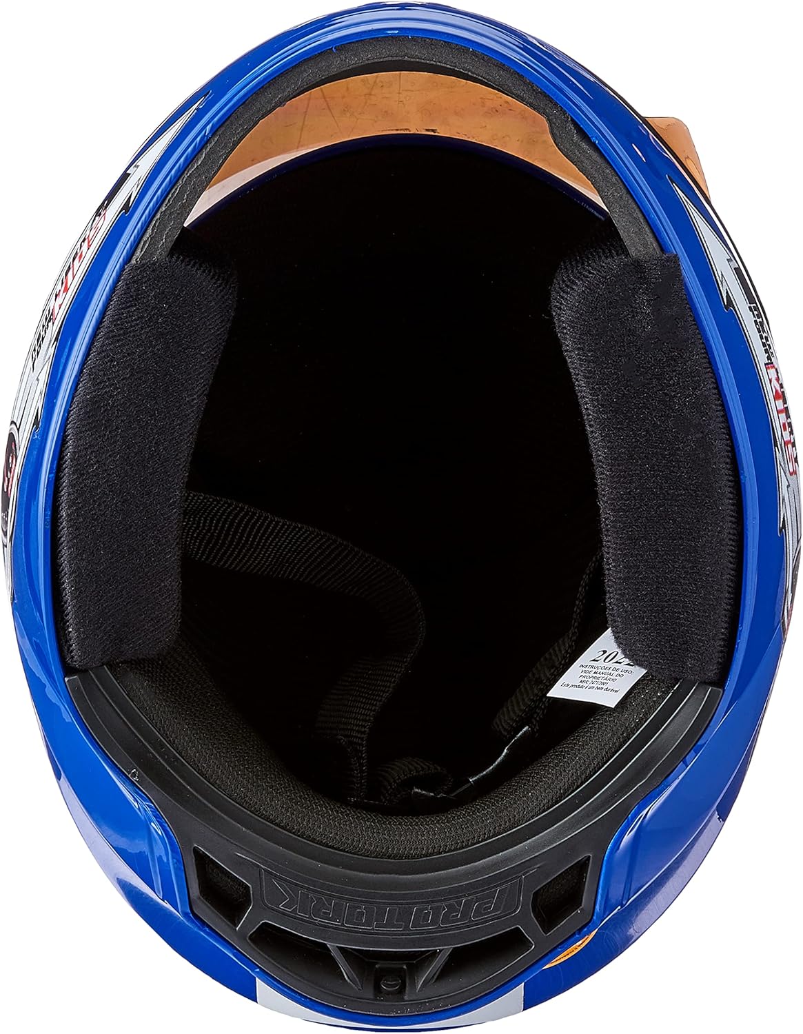 Imagem superior do capacete com fundo neutro. Imagem superior do capacete com fundo neutro.