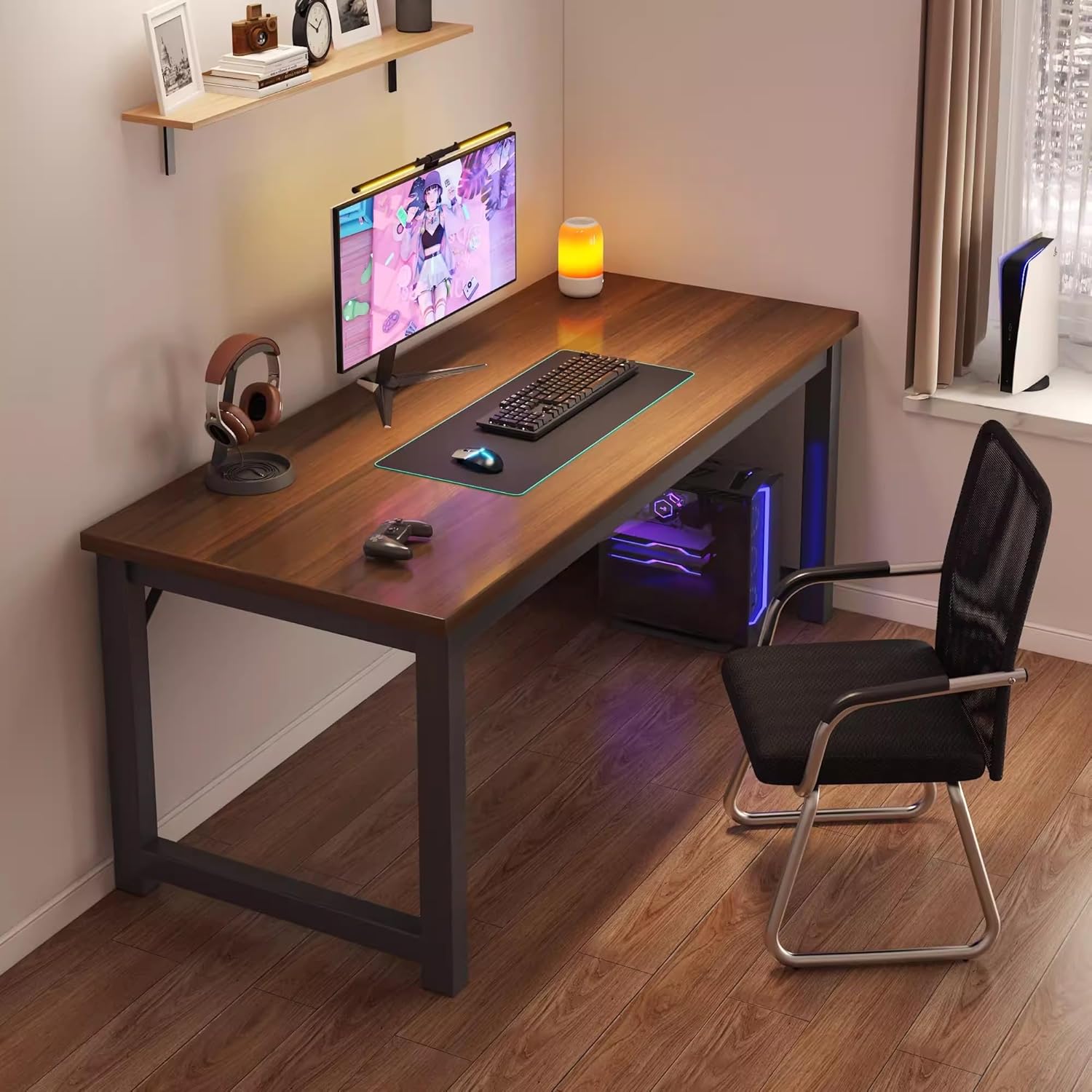 RIVINE 32/40/47” Heavy Duty Computer Desk Home Office Desk Metal Frame Study Writing