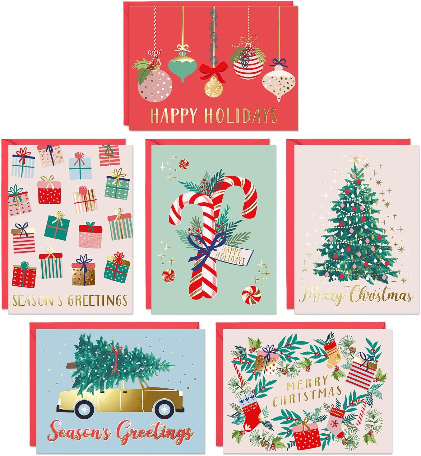 Tarjetas Navideñas Navidenas A Granel Sobres Kraft 6