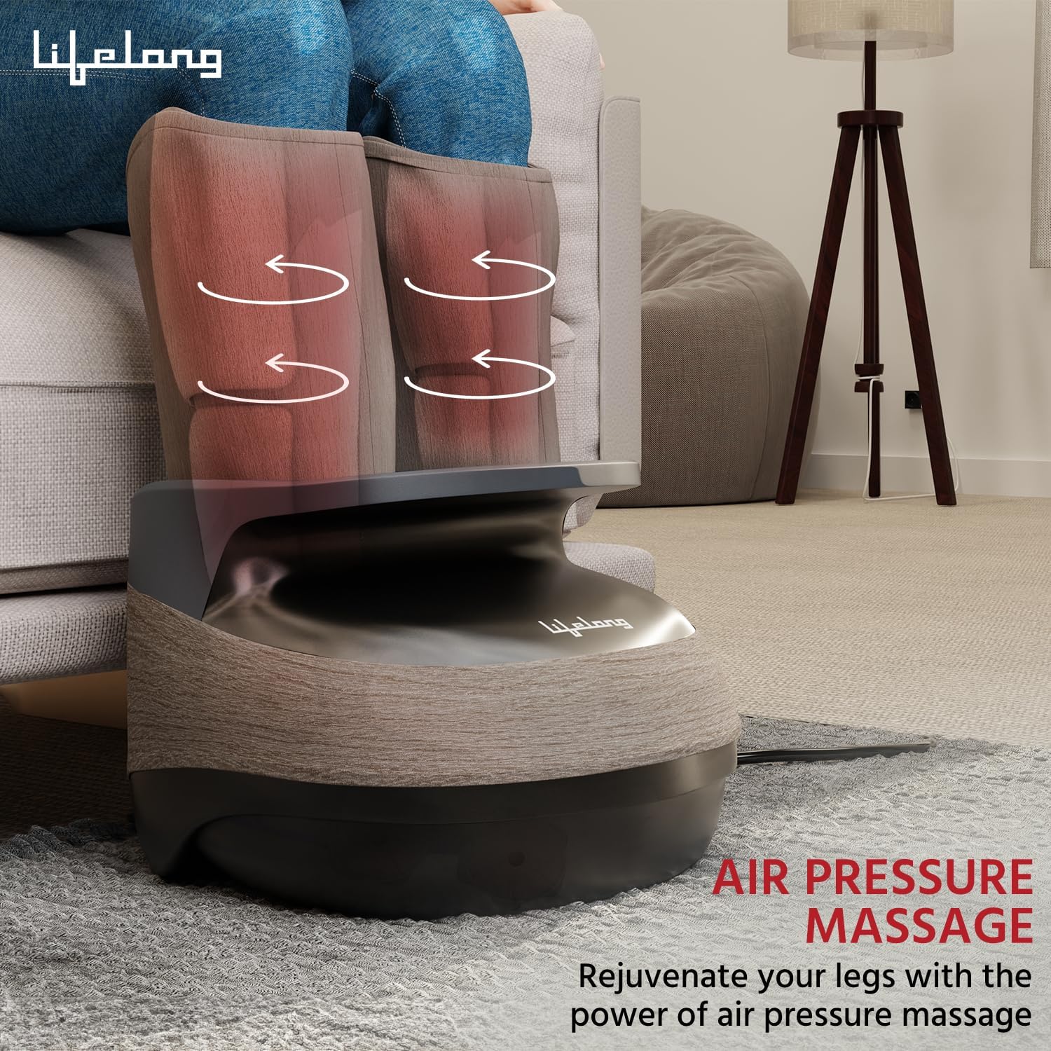 G GEEMAC || Air Pressure Foot & Leg Massager Machine With Heat For Home - Leg,Foot & Calf Massager - Portable Foot Massager With 14 Compression Air Bags,6 Foot Rollers & 3 Massage Modes (Llm891), Brown G GEEMAC || Air Pressure Foot & Leg Massager Machine With Heat For Home - Leg,Foot & Calf Massager - Portable Foot Massager With 14 Compression Air Bags,6 Foot Rollers & 3 Massage Modes (Llm891), Brown