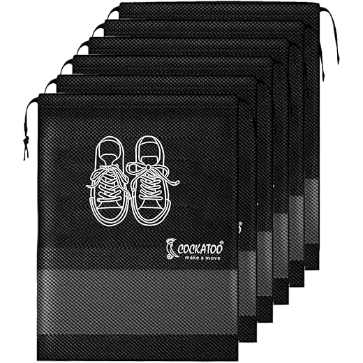 Cockatoo Shoe Pouch Organizer Bag - Pack of 6, 32 Inch