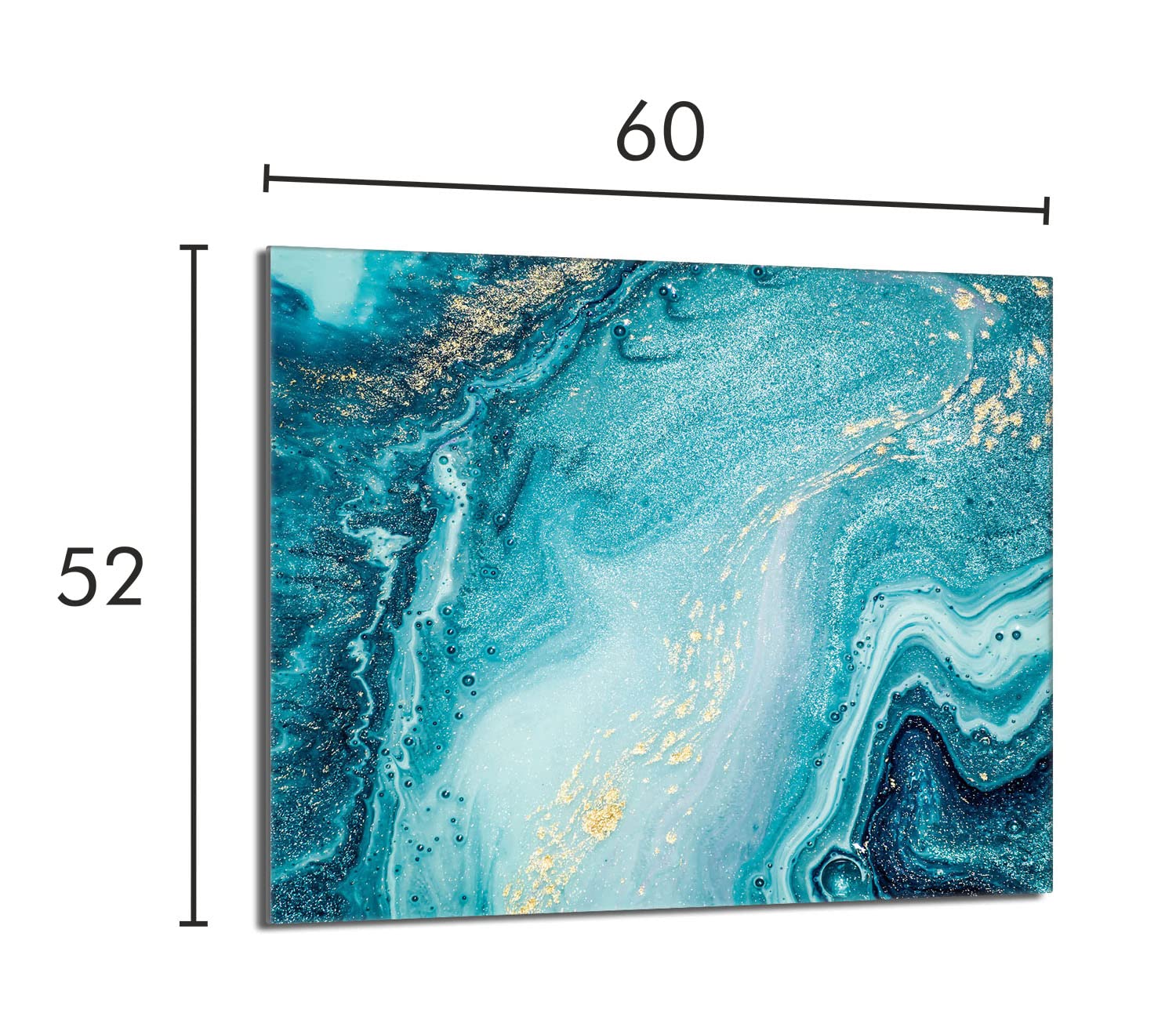 Placa protectora de vitrocerámica 60 x 52 cm 1 pieza cocina eléctrica universal para inducción protección contra salpicaduras tabla de cortar de vidrio templado como decoración, MÁRMOL
