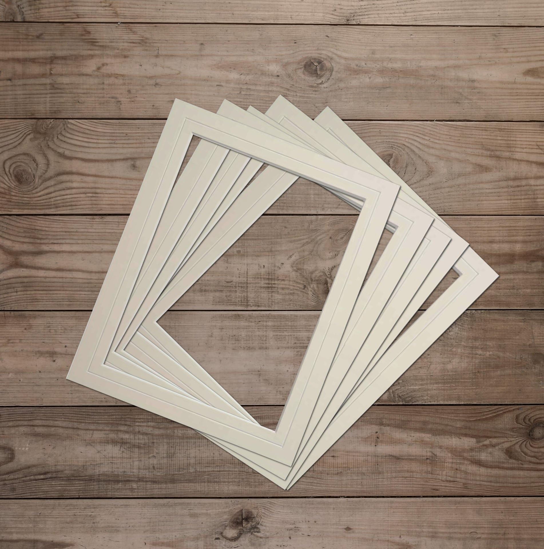 Frame Company Pack of 3 Ivory V-Groove Mounts 12x10 for 9x7 inch *Choice of Colours*