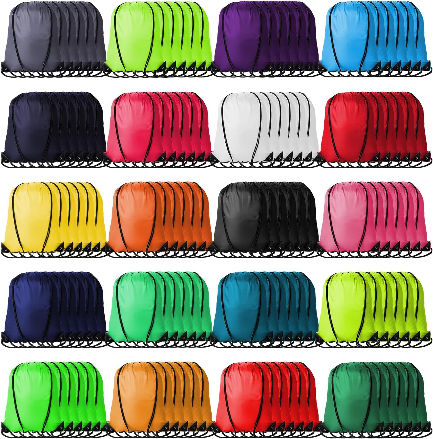 Amazon.com | Kuhome 120Pcs Drawstring Backpacks Bulk String Bag Cinch ...