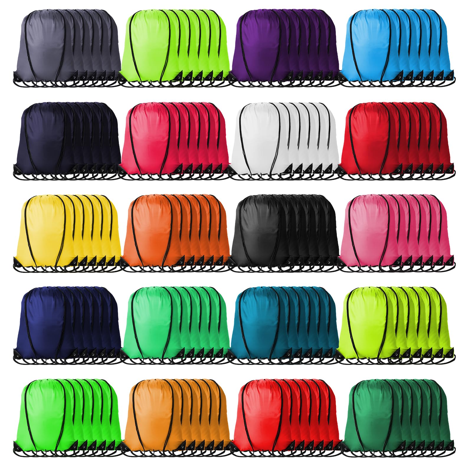 120Pcs Drawstring Backpacks Bulk String Bag Cinch Sack Pack Storage Knapsack Polyester Gift Bags Sports Drawstring Bags for
