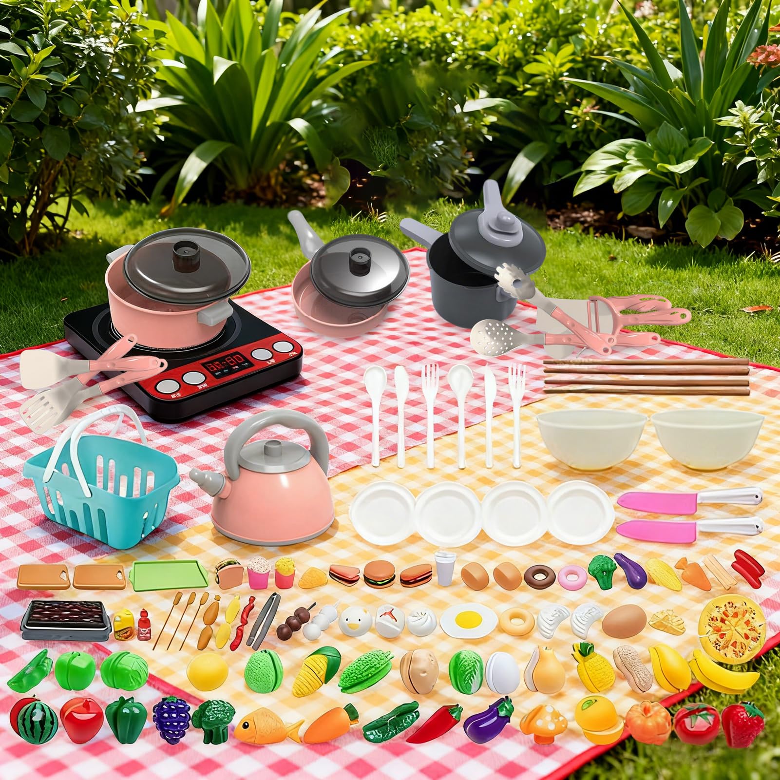 Cucina Giocattolo per l'Infanzia 110 Pezzi Giocattoli da Cucina per Bambini | Giocattoli di Cucina per Ragazzi per Asilo Scuola Materna di Ruolo Casa Classe Viaggio Festa