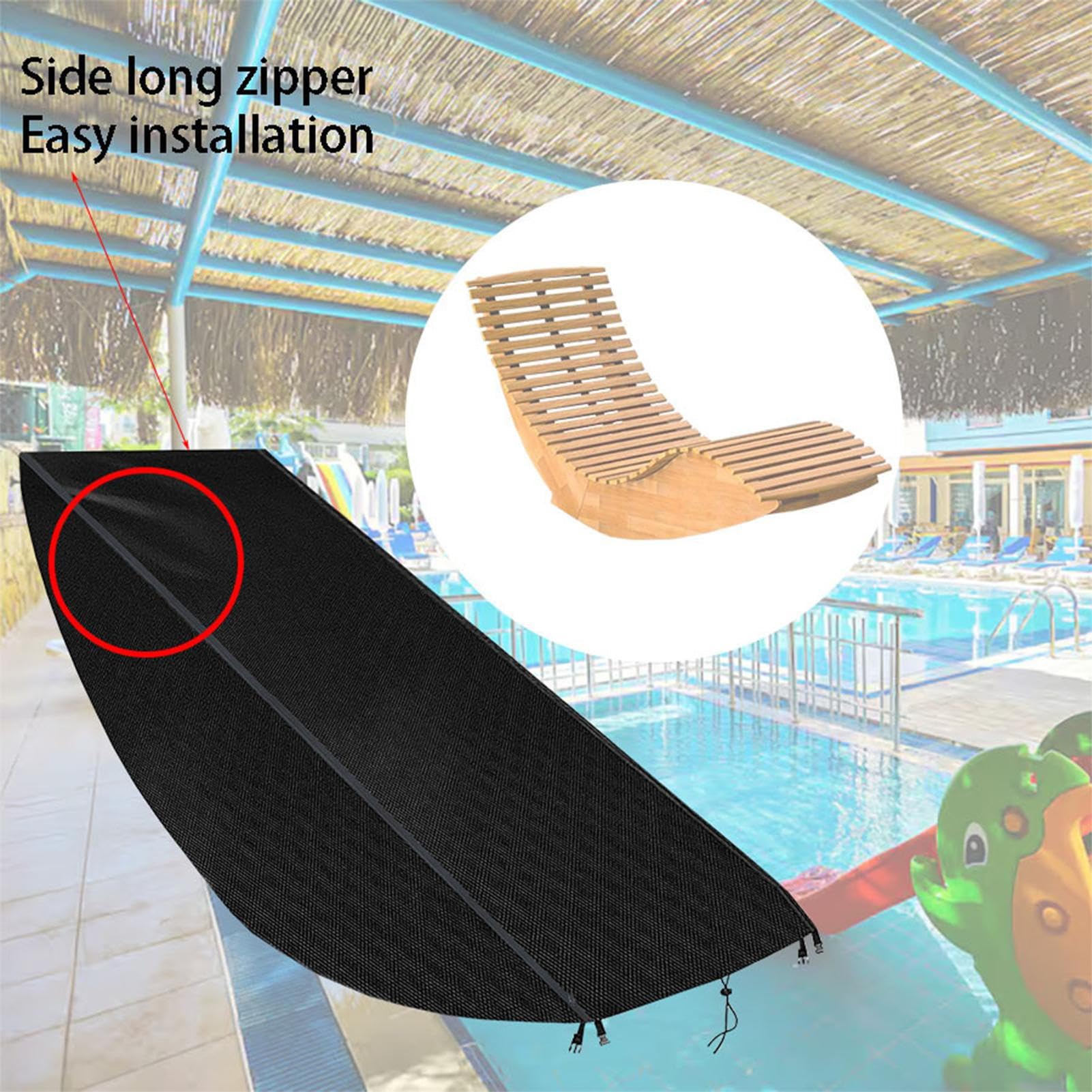 Genérico Fundas para Sillas Mecedoras De Exterior | Cubierta De Tela Oxford para Sillas De Jardín - Protector De Muebles Exteriores con Bolsa De Cordón para Piscina Balcón Y Camping
