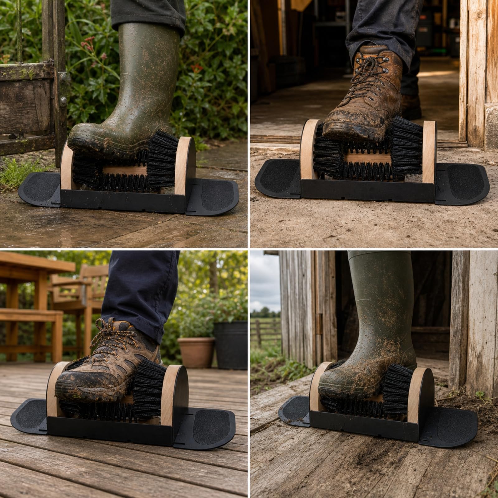 Spazzola Pulisci Scarpe Antifango Pulisci Scarpe con Setole Fisso per Lavoratori, Ingresso, Modello Con Pedana