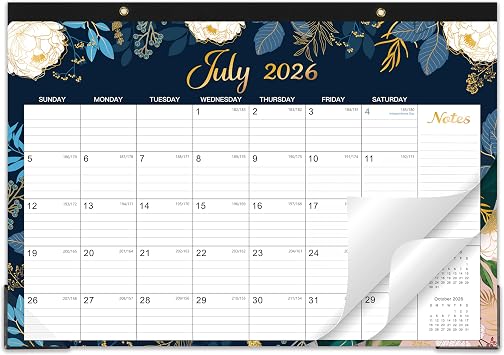 Desk Calendar 2026-2027 - Jul. 2026 - Dec. 2027, 18 Months Large Monthly Desk Calendar, 17" x 12", Desk Pad, Large Ruled Blocks, To-do List & Notes, Best Desk/Wall Calendar for Planning or Organizing