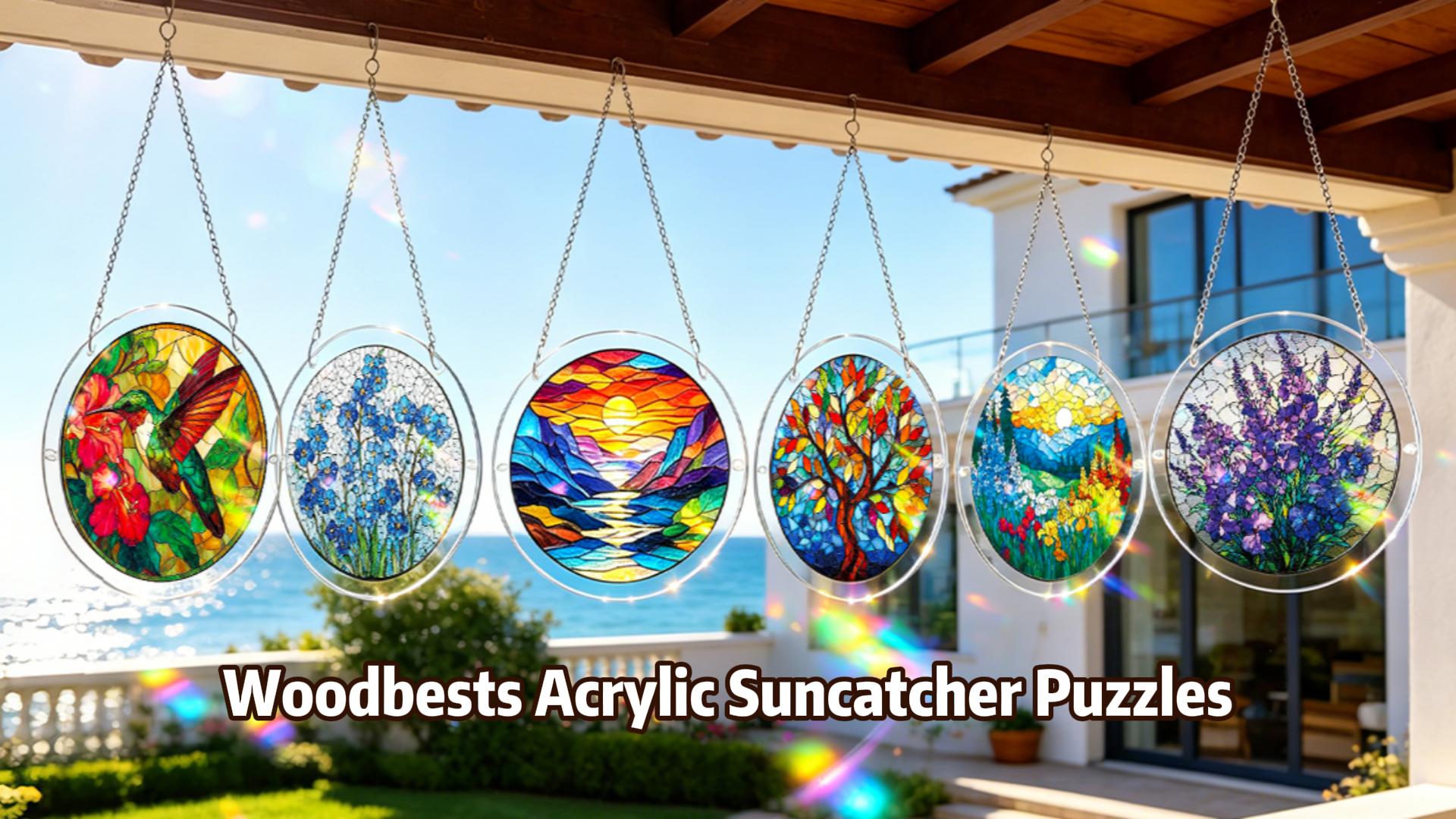 Rompecabezas acrílico DIY para atrapar la luz - Golden Retriever, 7.4 pulgadas | Decoración para ventanas y jardín, regalos únicos para mamá, mujeres, esposa, hermanas, tías y amigas miniatura 7