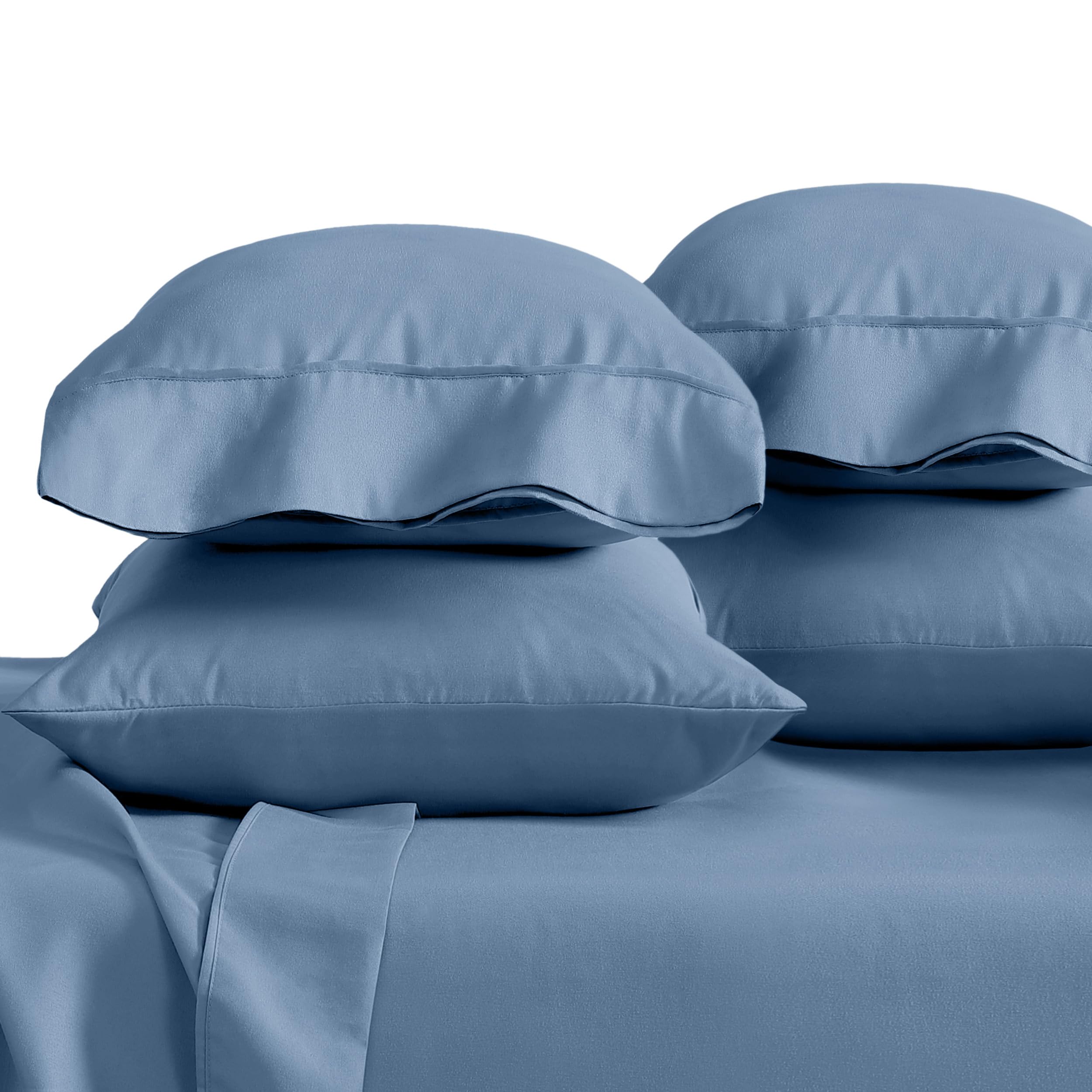 Bare Home Pillowcases Open End (King 4 Pack, Coronet Blue)