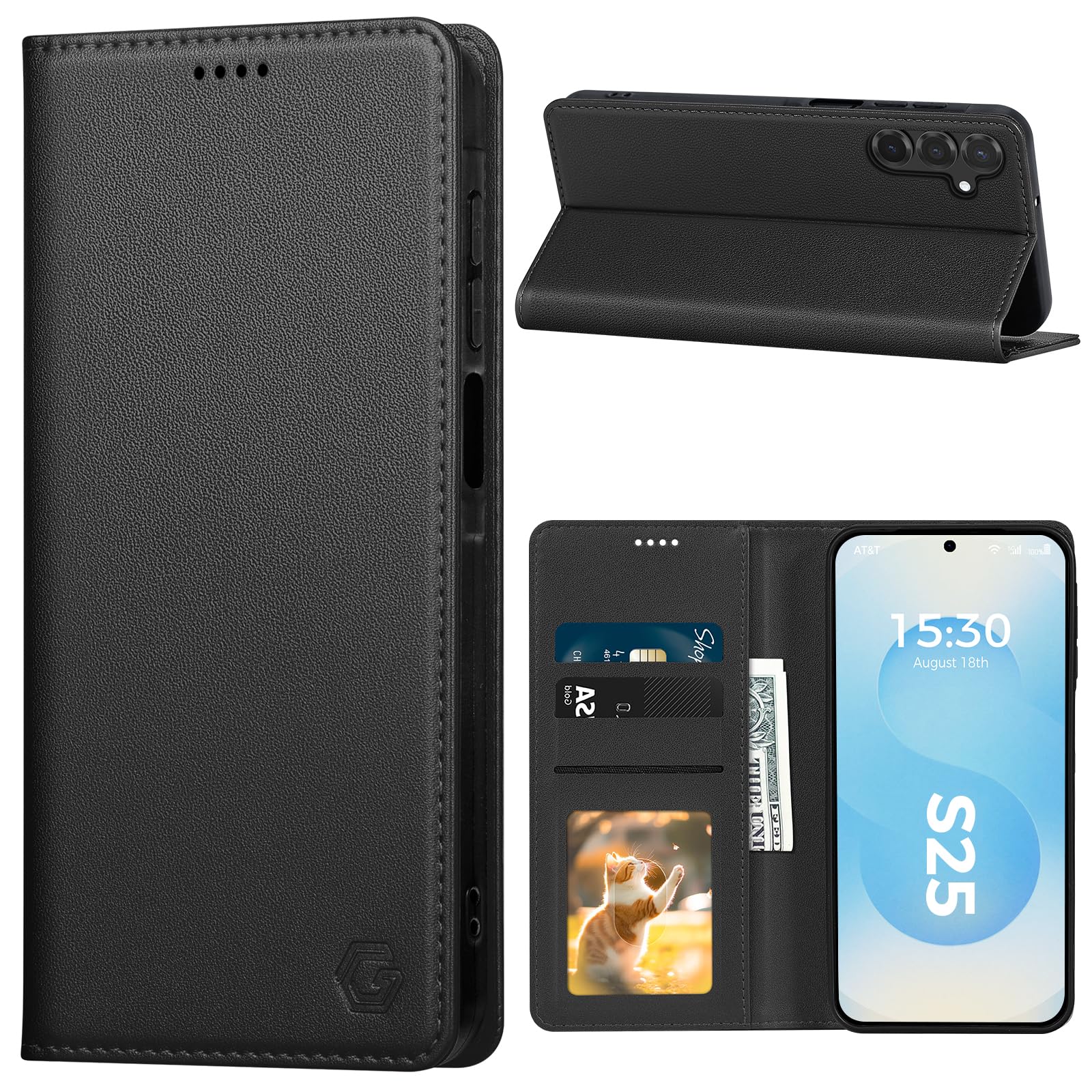 Kirnntca Handyhülle für Samsung Galaxy Hülle, Kartenfach Premium PU Leder Klapphülle Schutzhülle, Standfunktion Tasche Flip Case für Samsung Galaxy Hülle