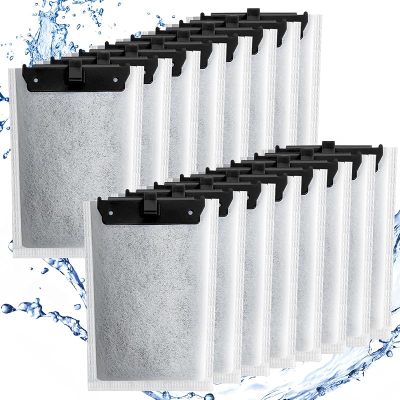 Refil para Filtro de Aquário Whisper PF10, IQ10 e 10i com Carvão Ativado e Zeólita, driamor, Pacote com 16