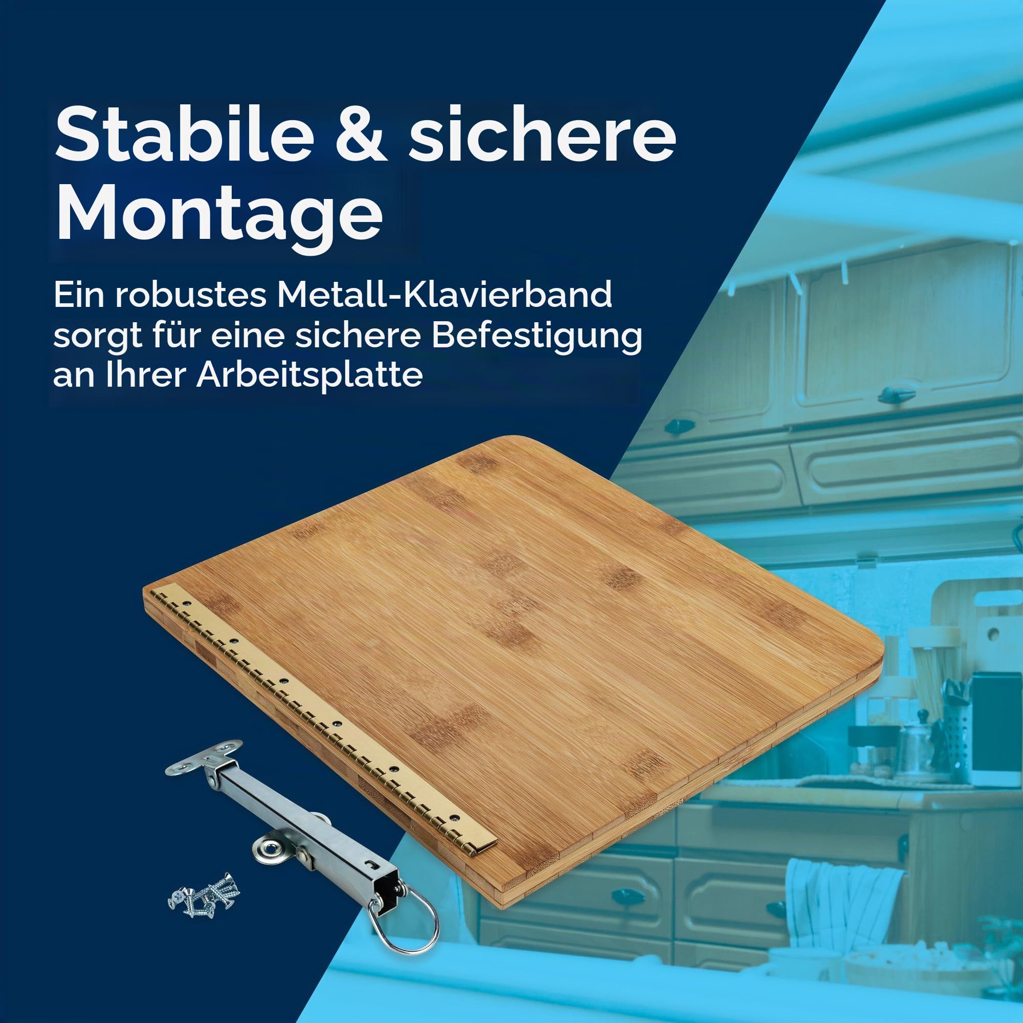 Camco 30,5 x 34,9 x 1,9 cm Bambus-Akzente, Wohnmobil, praktisch und langlebig, zusammenklappbare Holz-Arbeitsplattenverlängerung, geeignet für Lebensmittelkontakt, Braun