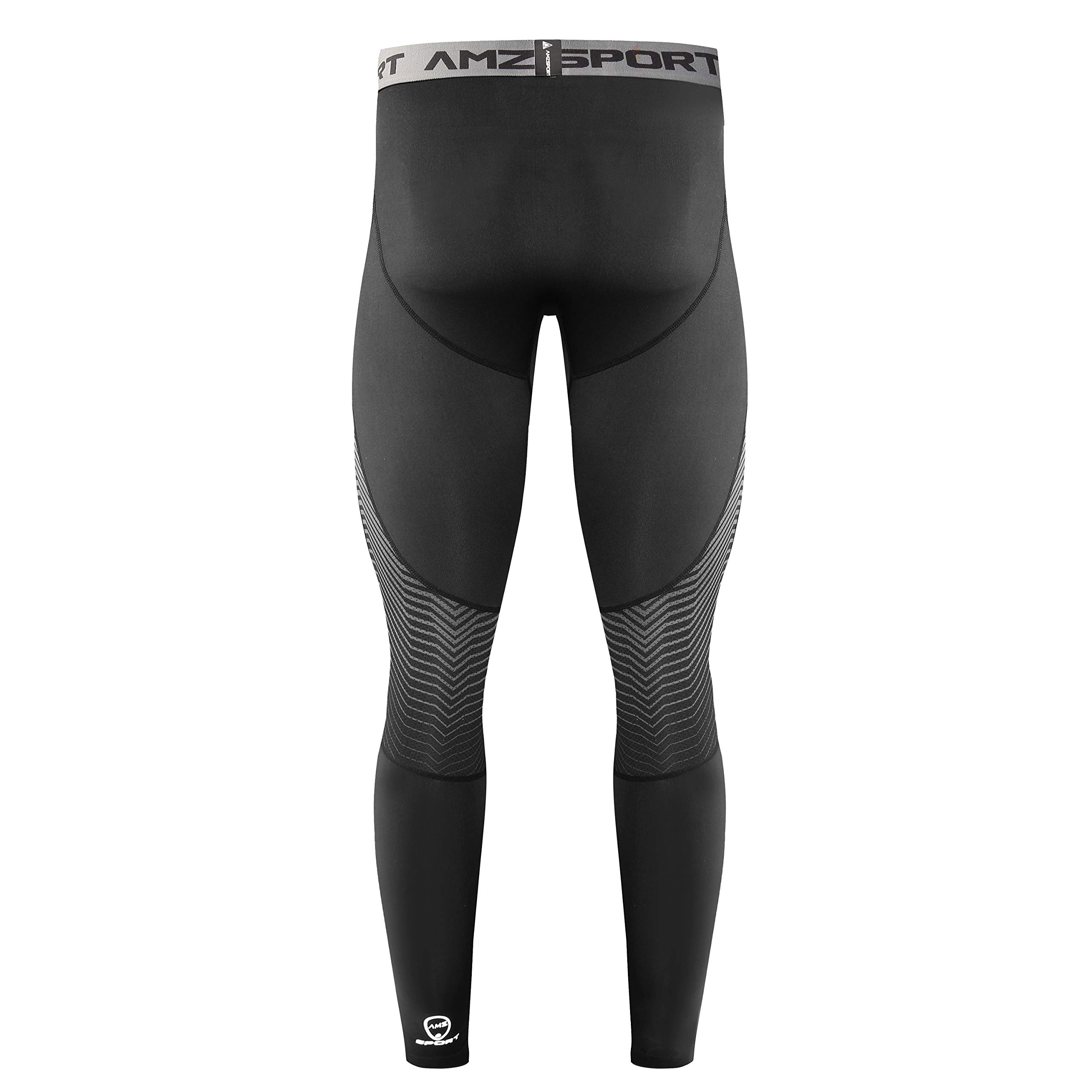 AMZSPORT Leggings a Compressione da Uomo Pantaloni Sportivi Freschi e Asciutti da Corsa Nuova Generazione