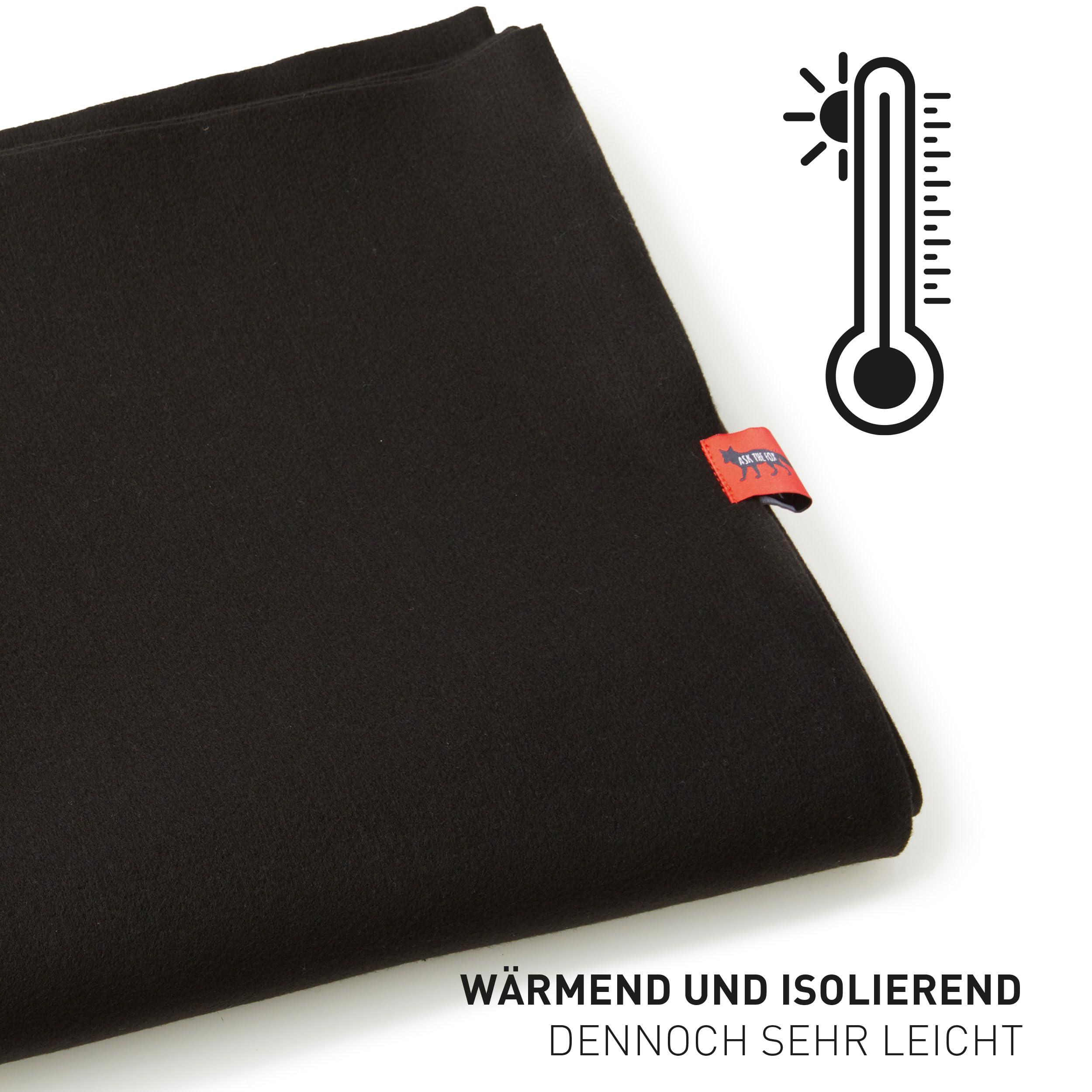 Hoodie Fox - Manta con capucha ignífuga, suave, transpirable, hipoalergénica, seguridad de la cabeza a los pies, ideal para casa y de viaje, con cabecero, 160 x 200 cm, color negro