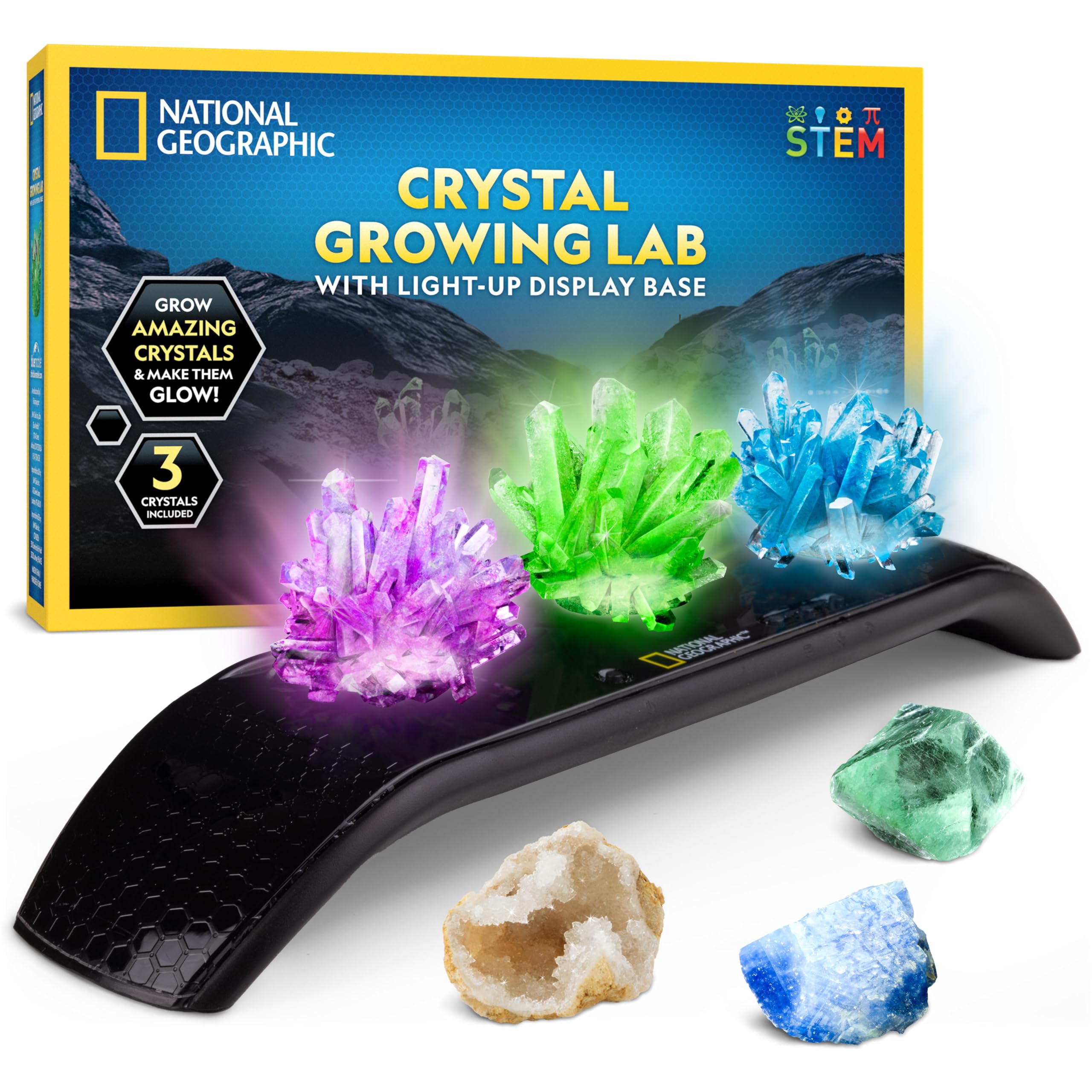 National Geographic Crystal Growing Kit - 3 Vibrant Coloured