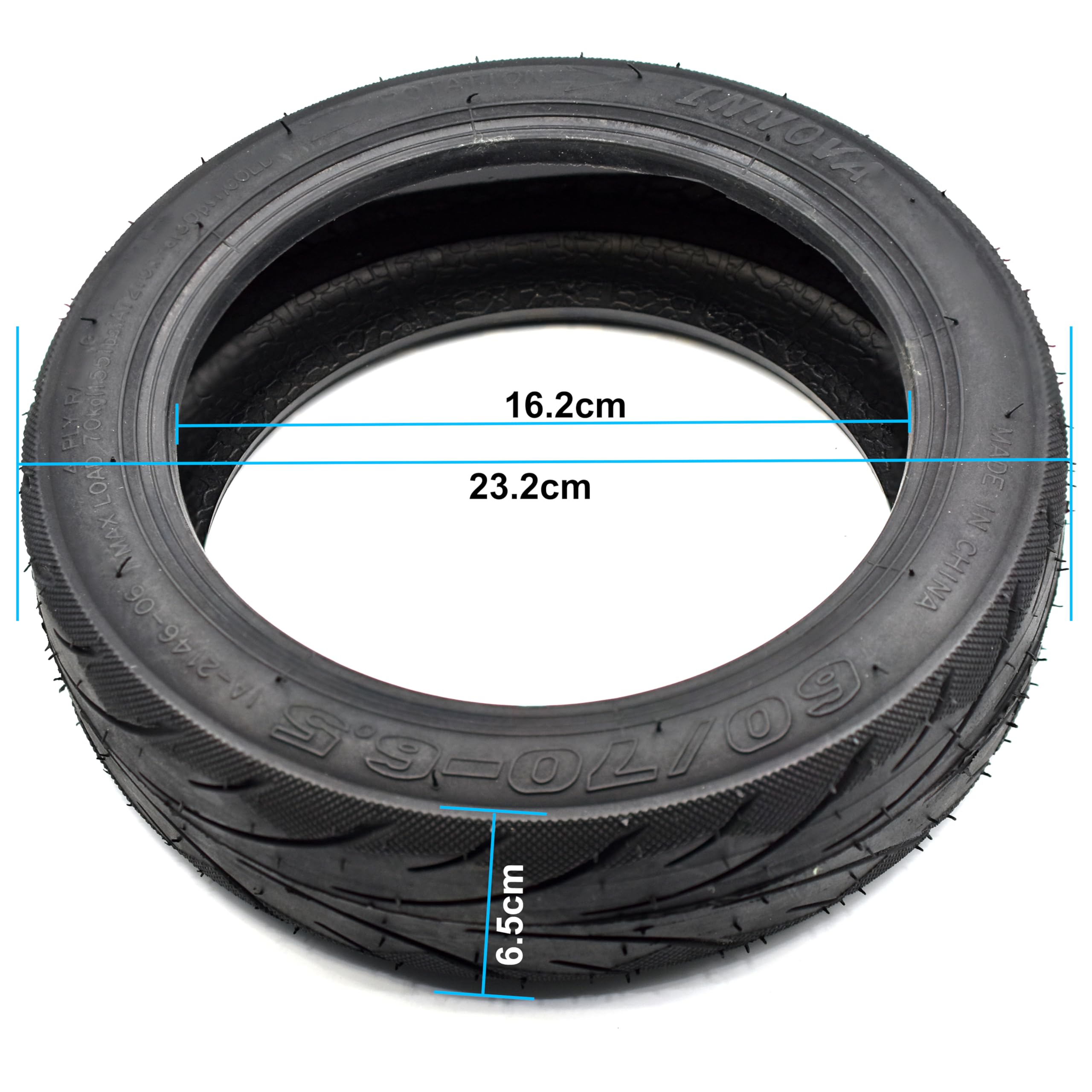 myBESTscooter - Roue de pneu sans chambre à air de 25,4 cm auto-réparante pour scooter électrique Segway Ninebot G30 Max en caoutchouc 60/70-6,5 avec pièces de rechange de valve, SG-G30-GEL-TBLS-2PC