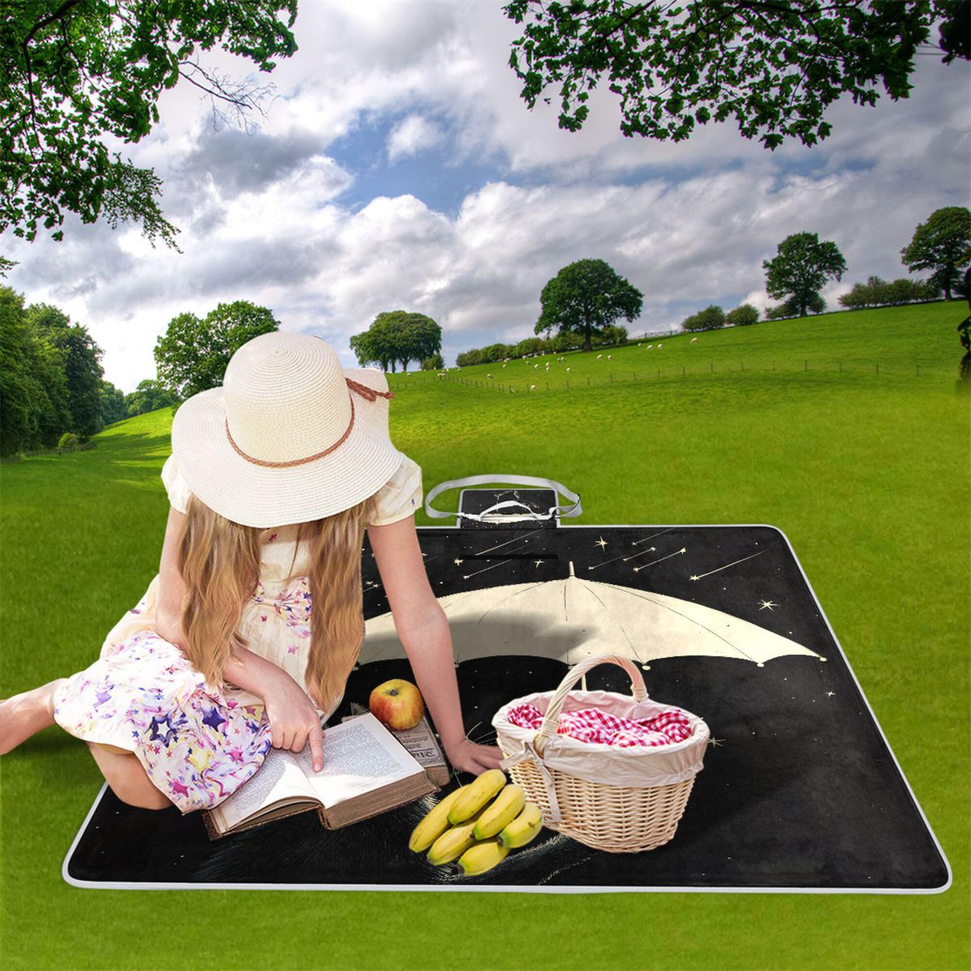 Zipper Style Waterproof Picnic Blanket – Folds Into A Shopping Bag – Portable Outdoor Mat For Beach, Camping & Park