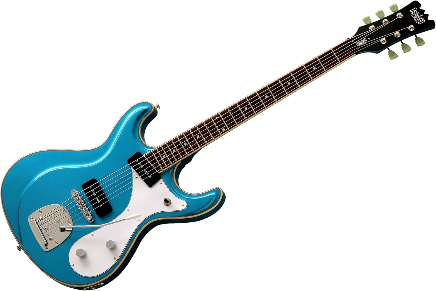 Eastwood Sidejack Baritone DLX Guitar Metallic Blue