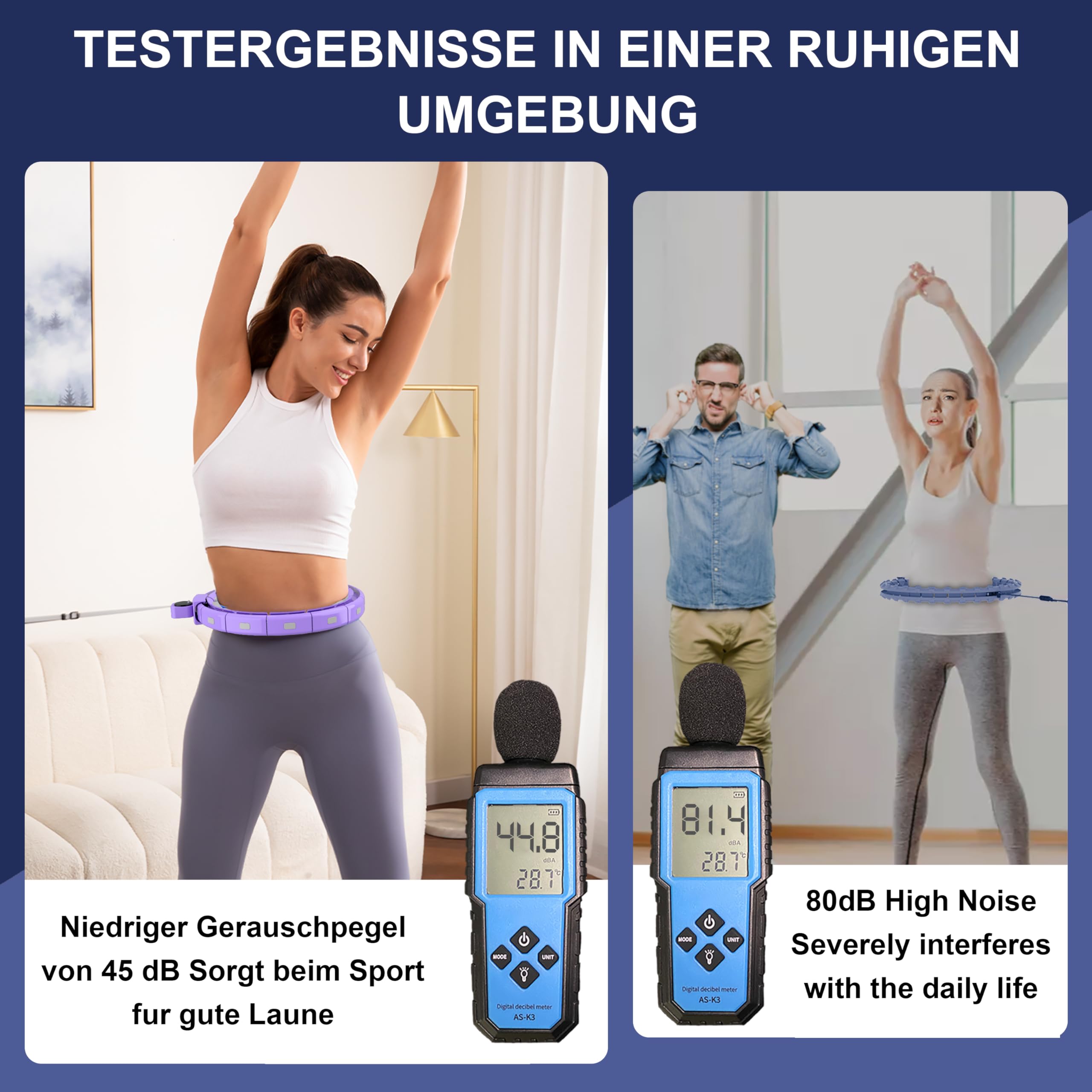 Smart Hoop Reifen Erwachsene und Anfänger, Hullahub Reifen zum Abnehmen，Smart Hoop Leise Fitness Hoop mit Gewicht, Zähler und Noppen