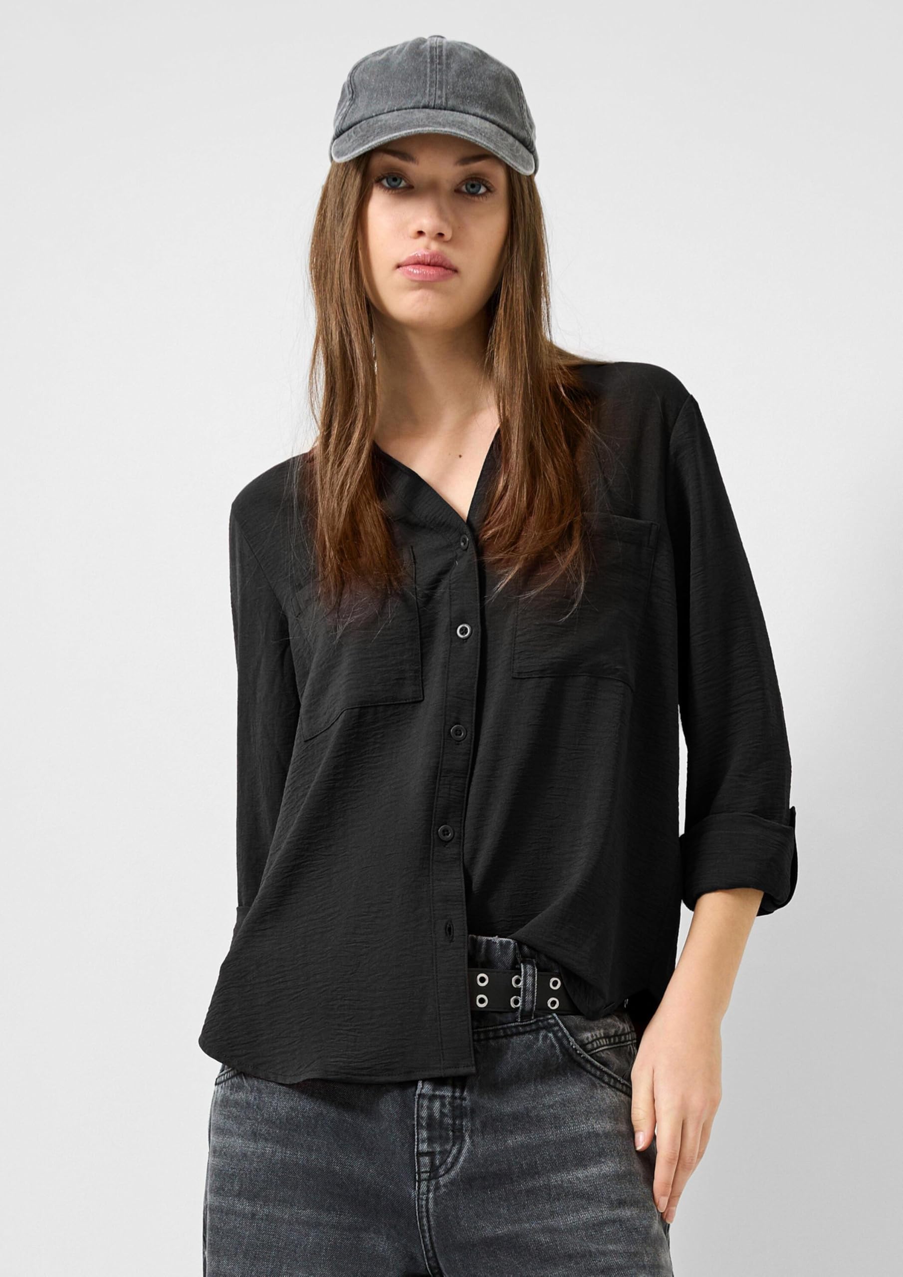 QS Bluse mit Turn-up