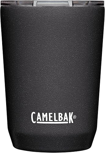 CamelBak Horizon - Vaso térmico de acero inoxidable de 12 onzas, tapa de tres modos, color negro