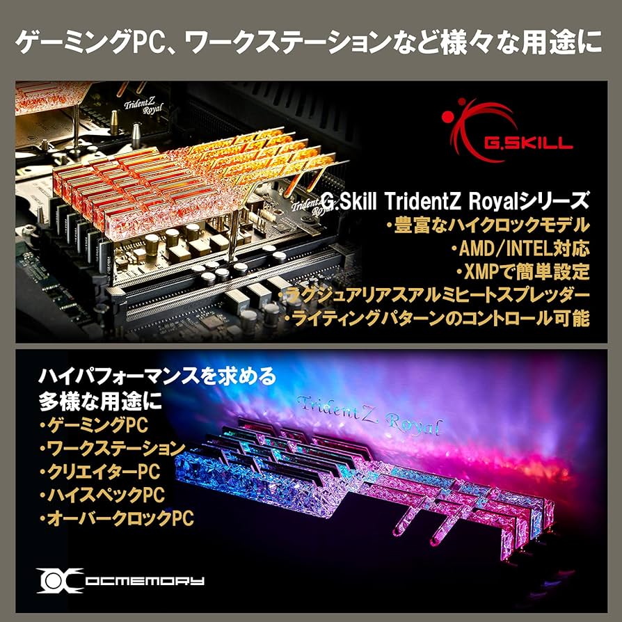 Amazon.co.jp: G.Skill DDR4メモリ TridentZ Royalシリーズ DDR4
