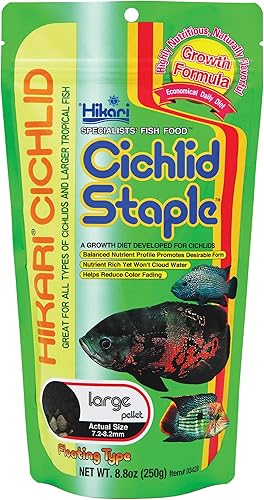 Hikari Cichlid - Pellets flotantes de grapas para pescado, pellets grandes, 8.8 oz (250 g)