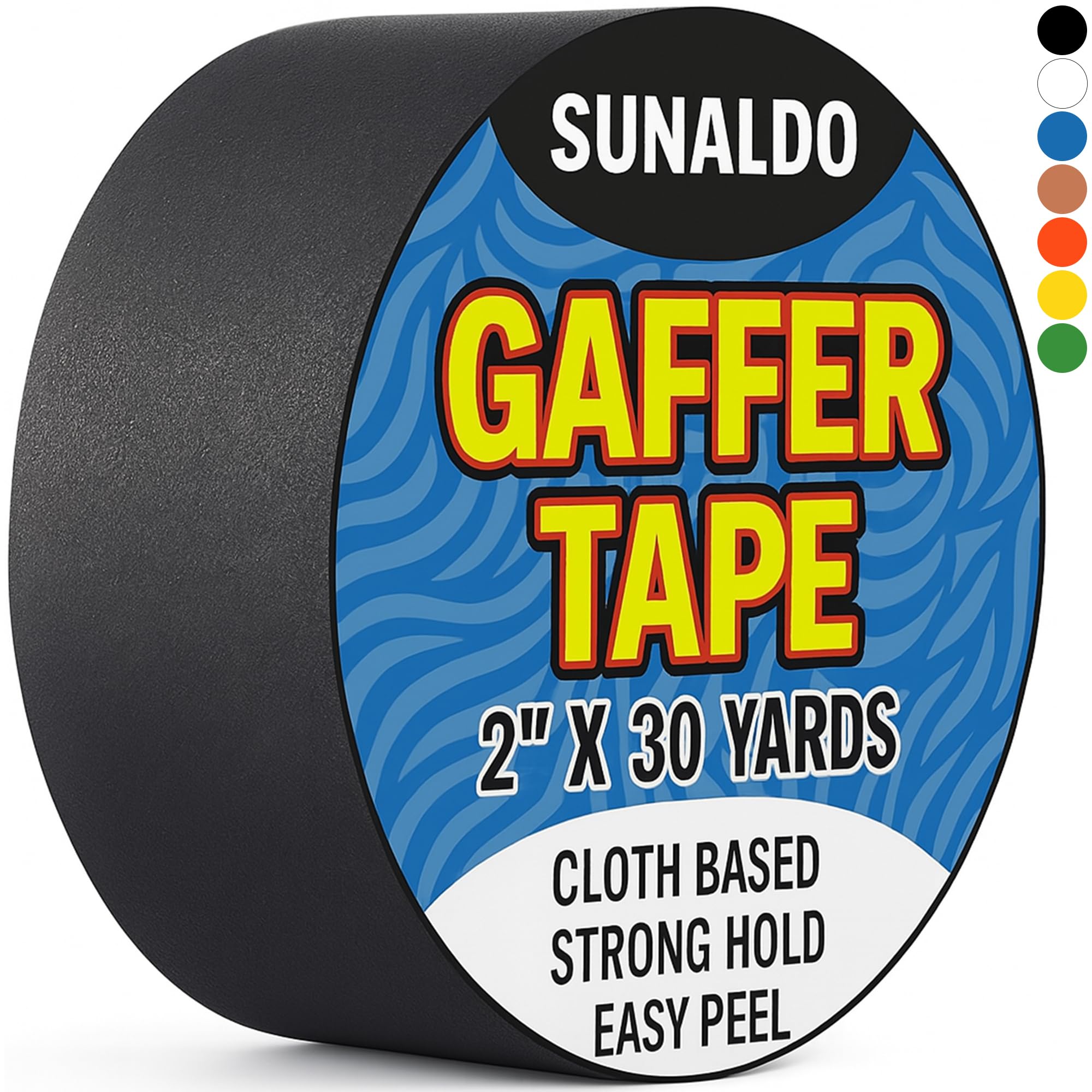SUNALDO Gaffers Tape 2 x 30 Yards Strong Hold Easy to Rip Residue-Free Professional Grade Floor Tape for
