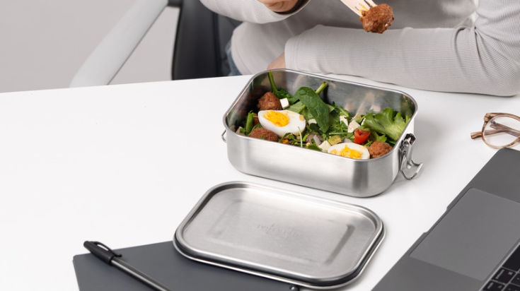 Lunch Box In Acciaio Inox 1000ml Con Divisorio - Bento Box Per Adulti, Lavabile In Lavastoviglie - 6