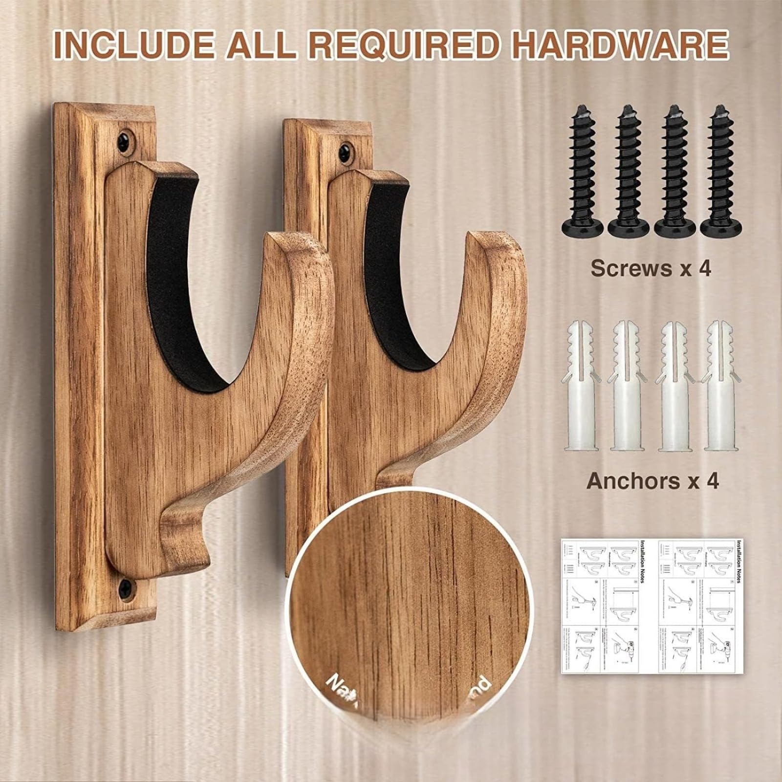Estante para Armas Montado En La Pared, Estante Horizontal De Madera, Gancho para Escopeta De Rifle, Estante Multiusos para Escopeta, Estante De ExhibicióN para Una Sola Pistola