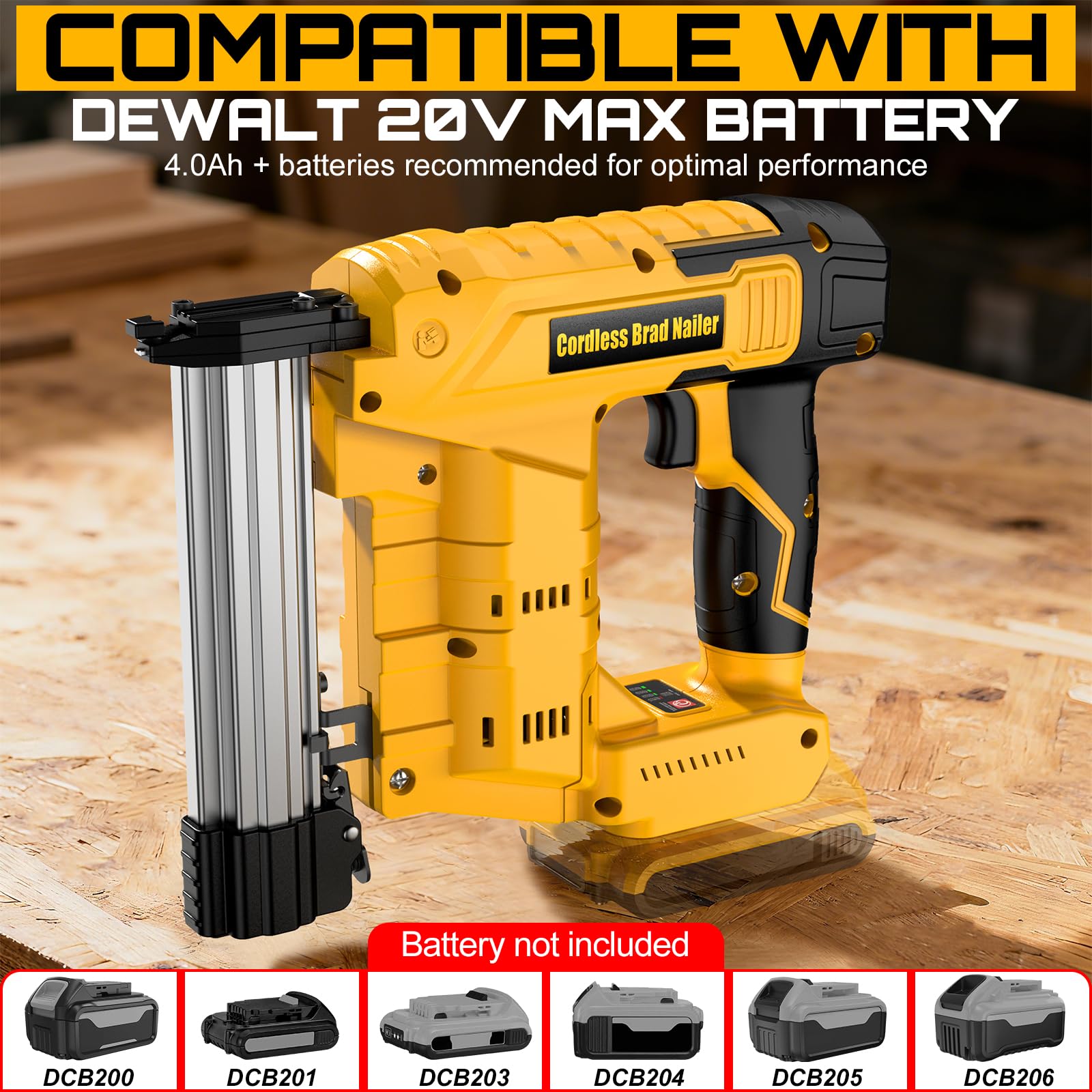 18 Gauge Cordless Brad Nailer & Staple Gun for Dewalt 20V MAX Battery(No Battery), 2 in 1 Electric Nail Gun with 1000 Brad Nails and 1000 Staples for Home Improvement, DIY and Woodworking - 3