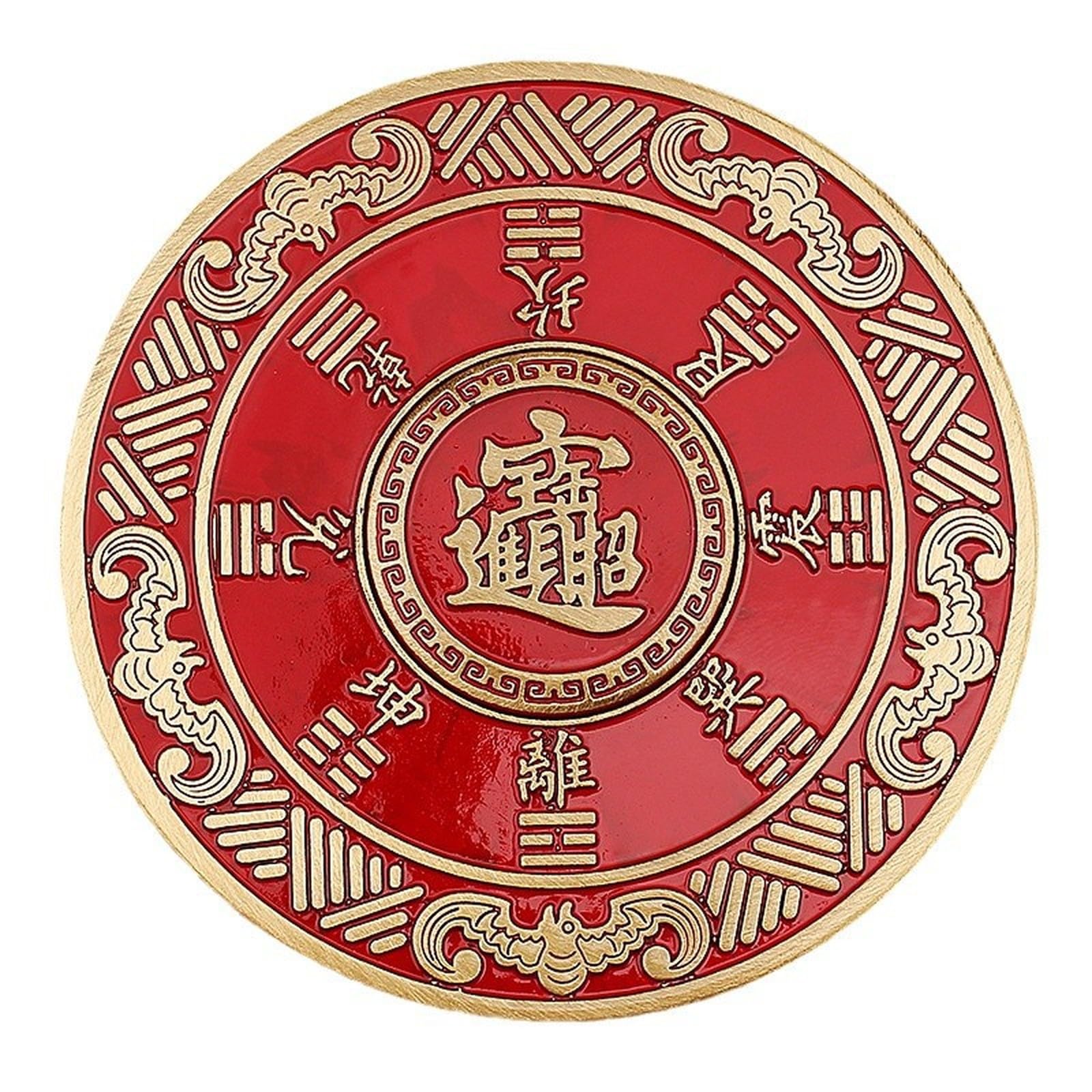 Nbklswsui Men's Handmade Brass Feng Shui Compass Mini Sculpture For Office Desk&Man Cave Vintage Decor Unique Feng Shui