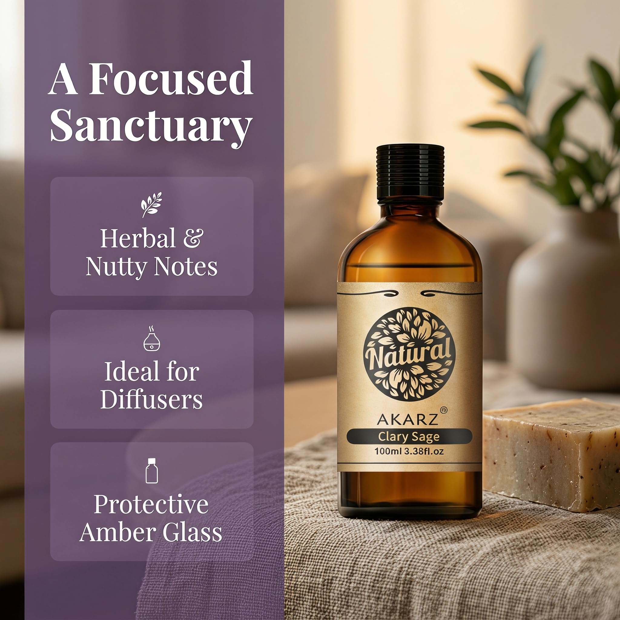 AKARZ 100ml Olejek esencjny z Kołtunka - Naturalny olejek aromatyczny do dyfuzorów, lamp aromatycznych i aromatów pomieszczeń