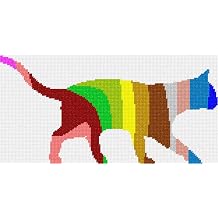 Pepita Needlepoint Canvas Cat Palette Silhouette, 10" x 5"