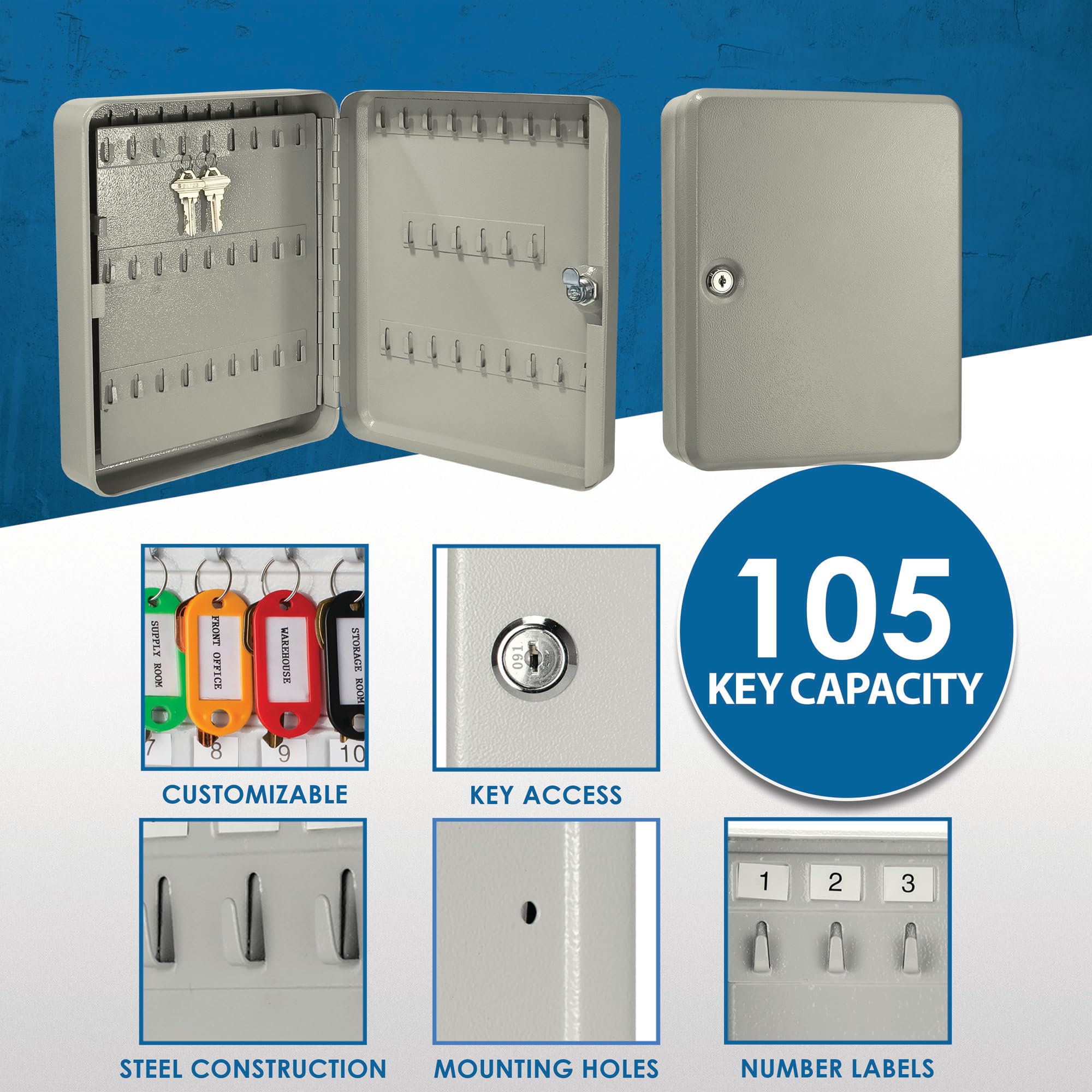 Key Chain Barska CB12482 20 Position Key Cabinet With Key Lock Barska ...