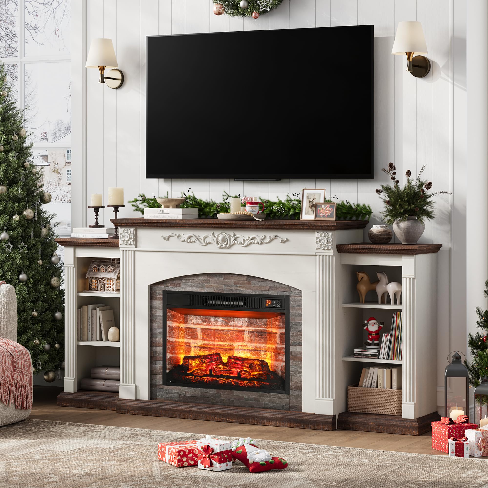 J-yaamiZz 72 Electric Fireplace TV Stand