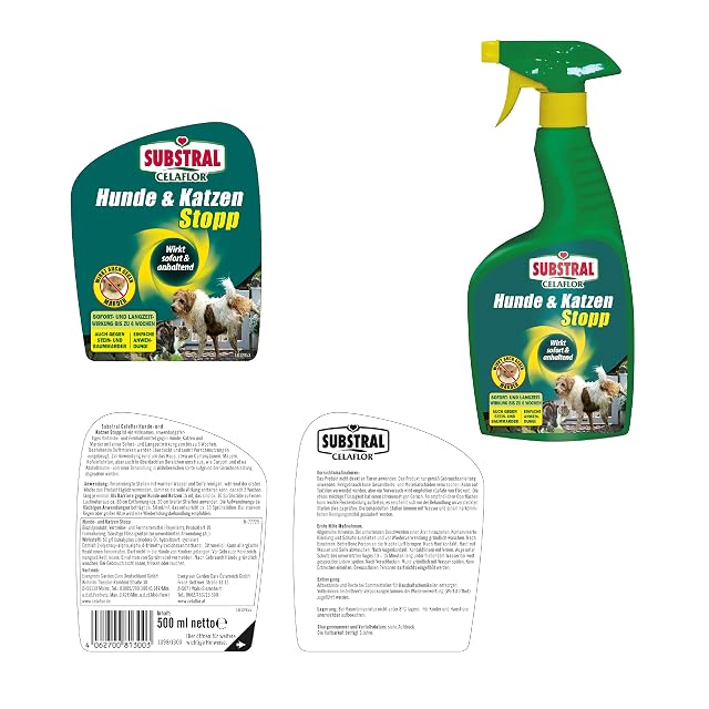 Foto 8 de 8 de Substral Celaflor - Spray Repelente para Perros y Gatos con Efecto instantáneo, 500 ml