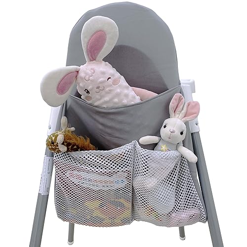 Bolsillo para sillas altas, adecuado para silla alta IKEA Antilop, accesorios para sillas altas (gris)