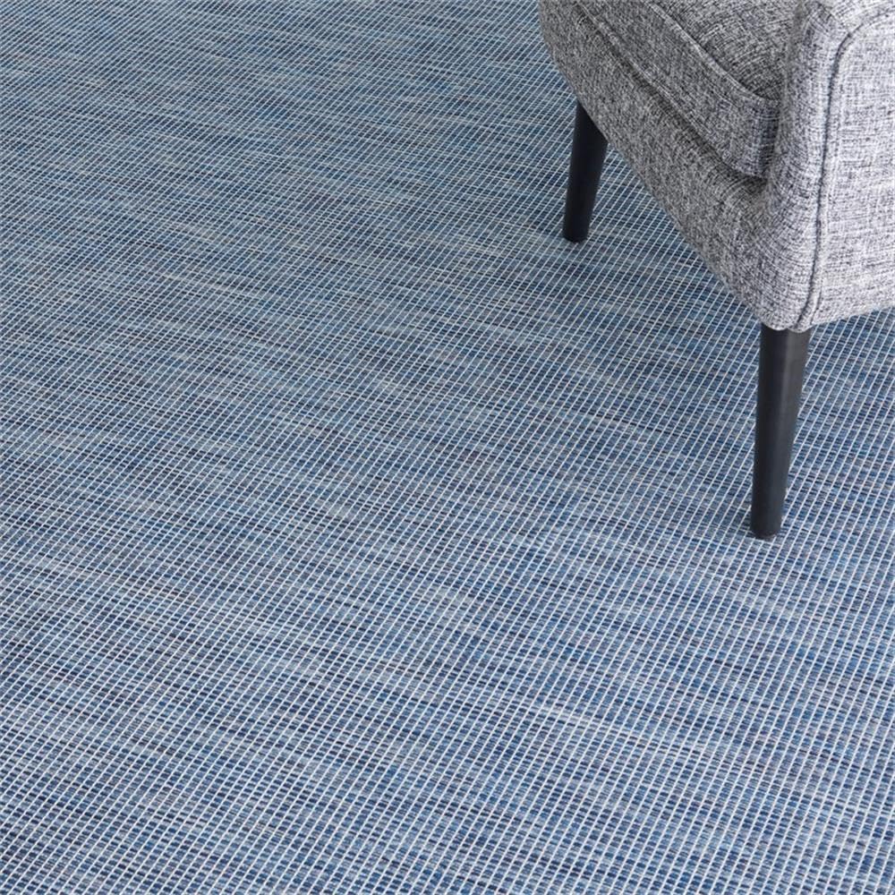 Pemberly Row Contemporary Area Rug, 10' x 14', Navy Blue, Rectangular, 0.25" Thick Polypropylene, Space-Dyed Flatweave, Lightweight Durable Design for Living Room, Dining Room, Kitchen, Patio, or