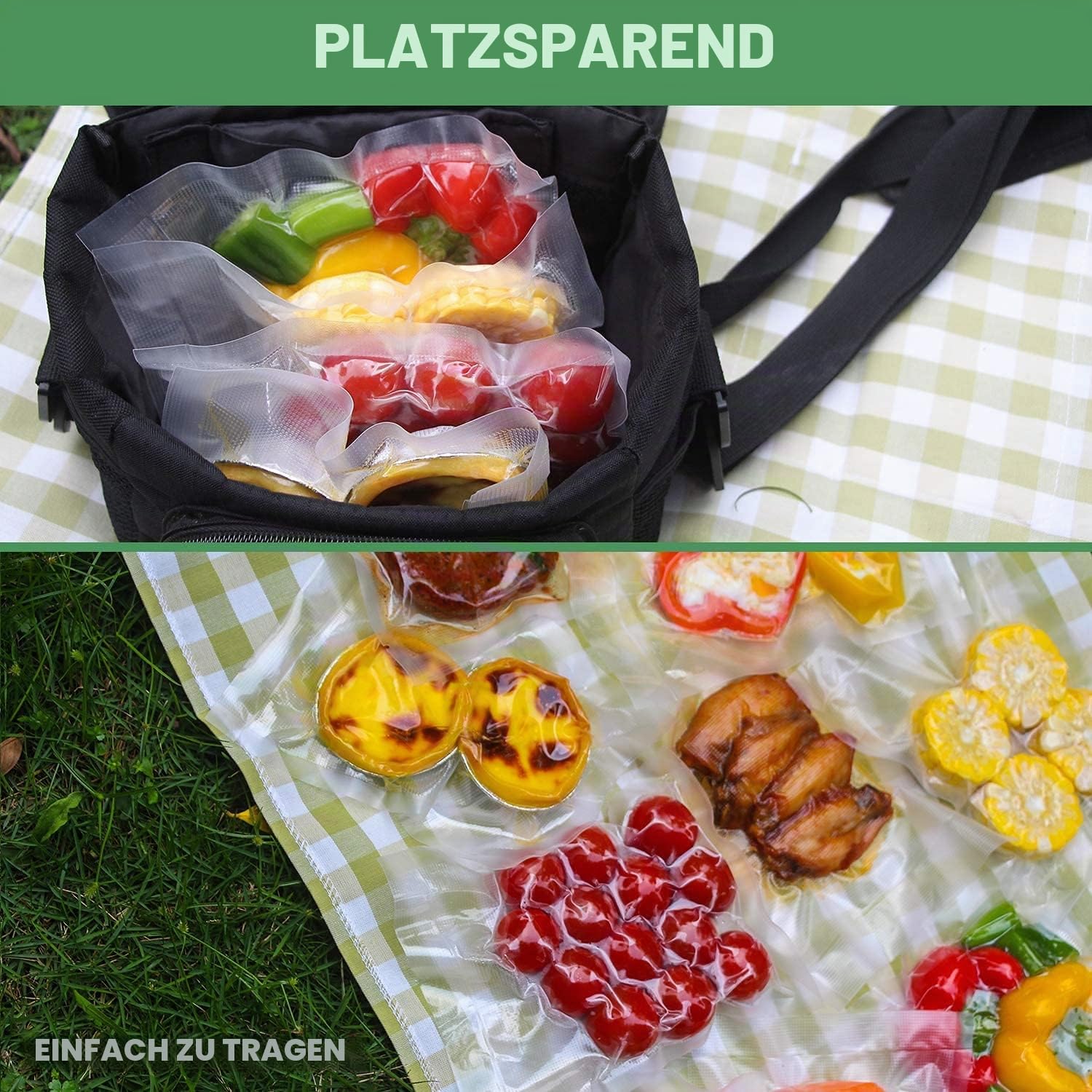 Vakuumversiegelungsbeutel 10 x 15cm/4 x 6 Zoll 100 Stück Lebensmittel Vakuumversiegelungsbeutel Geruchsschutzbeutel, Heavy Duty, Pannenschutz, kochfest, einfrierbar, BPA frei