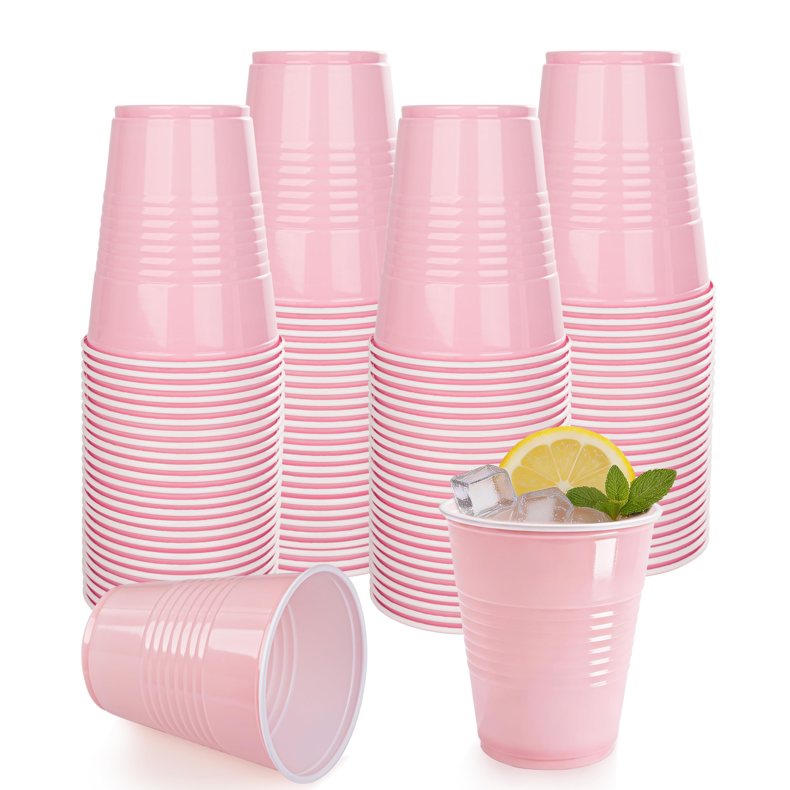 WELLIFE 200 PCS Gold Plastic Cups,9 oz Clear Plastic Cups,Disposable Wine Glasses,Plastic Cocktail Glasses for Party and Wedding — Amazon image 21